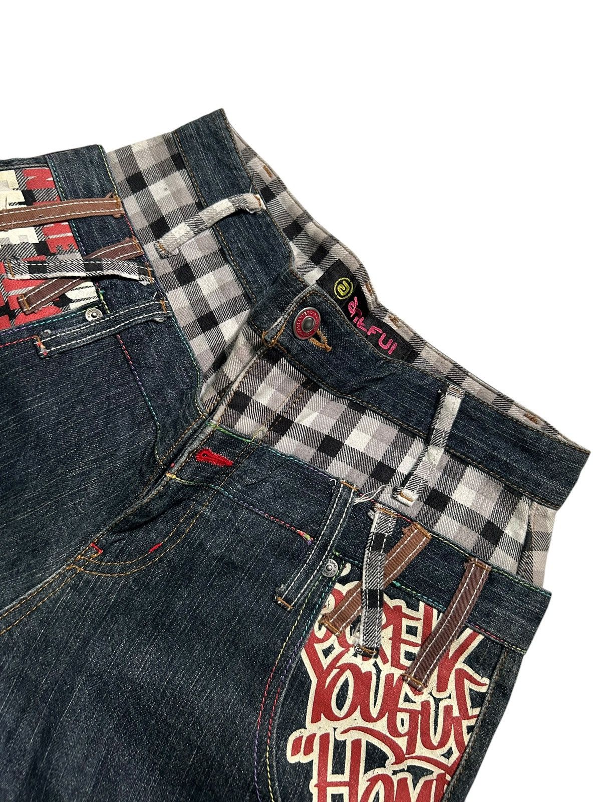 Japanese Brand × Kapital × Vintage Double Waist Japanese Punk Style Denim Jeans Size US 28 / EU 44 - 5 Thumbnail