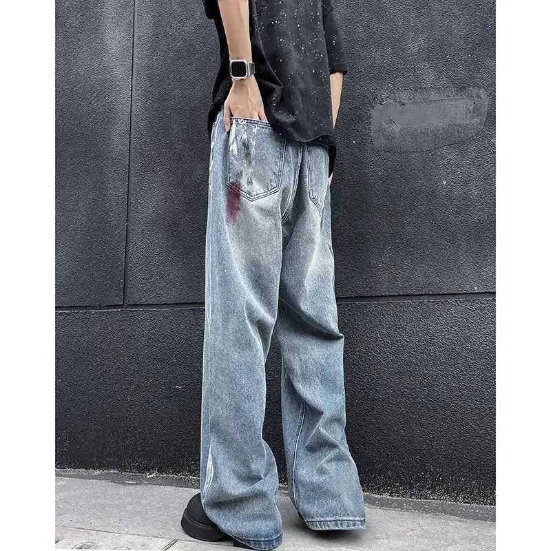 Japanese Brand Retro loose wide leg slightly flared graffiti jeans Size US 32 / EU 48 - 3 Thumbnail