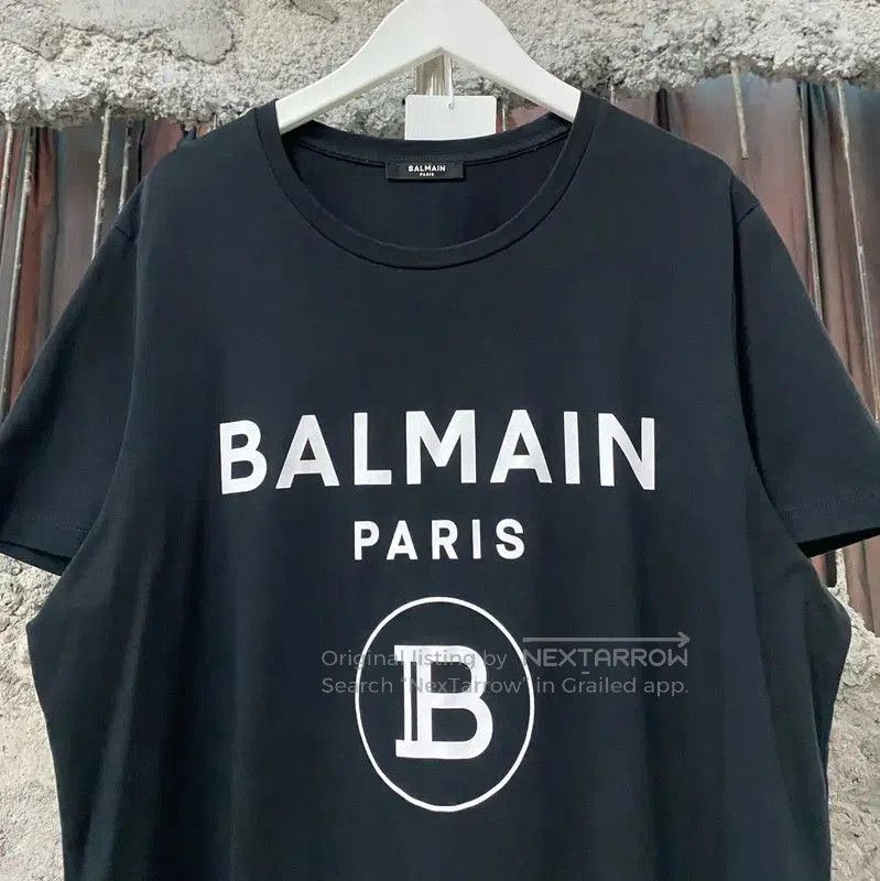 Balmain Balmain Black Cotton Logo T-Shirt for Men . Size US L / EU 52-54 / 3 - 3 Thumbnail