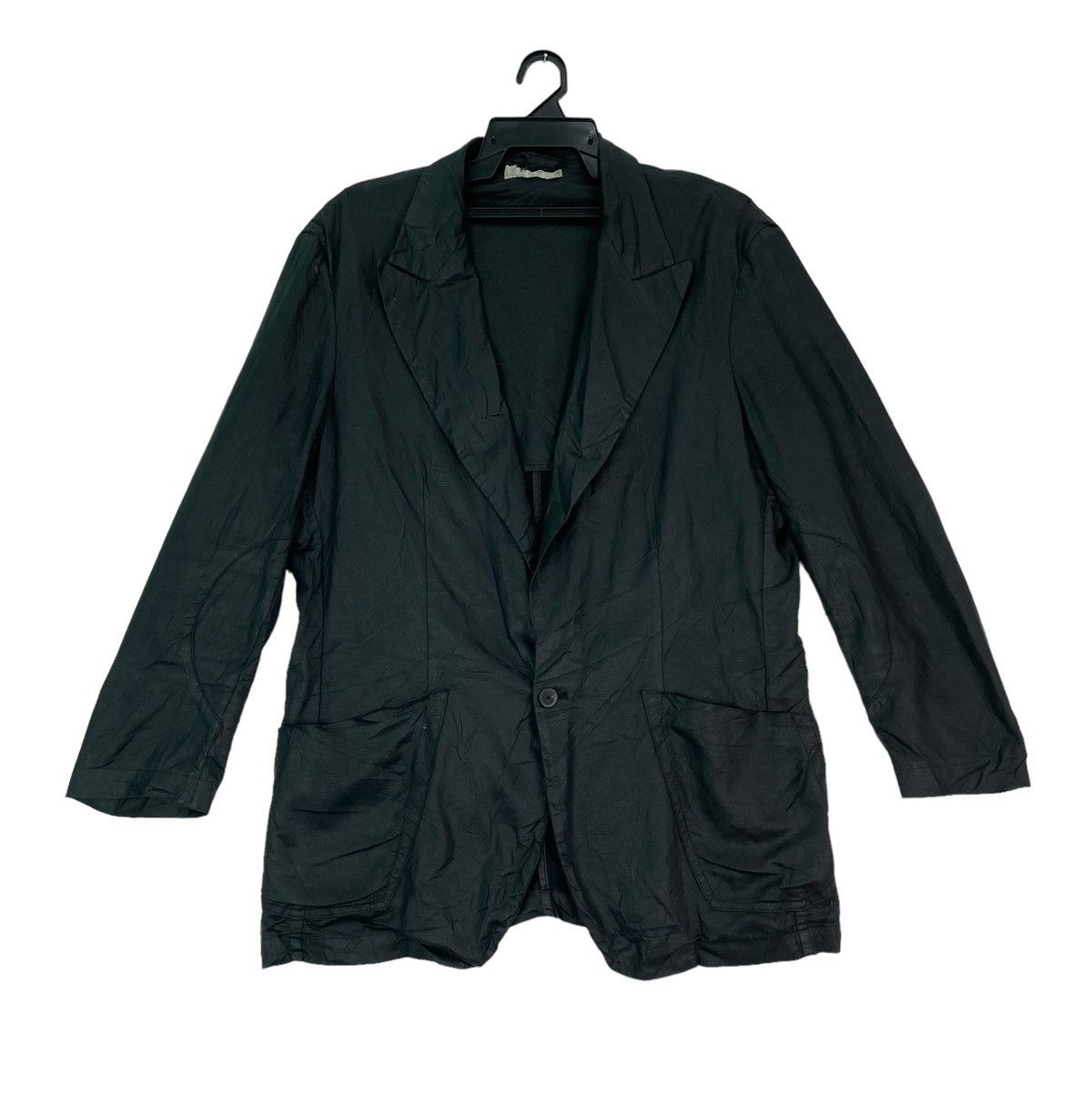Vintage Vtg 90s E-Play boro stitch design part coated black jacket Size US XL / EU 56 / 4 - 4 Thumbnail