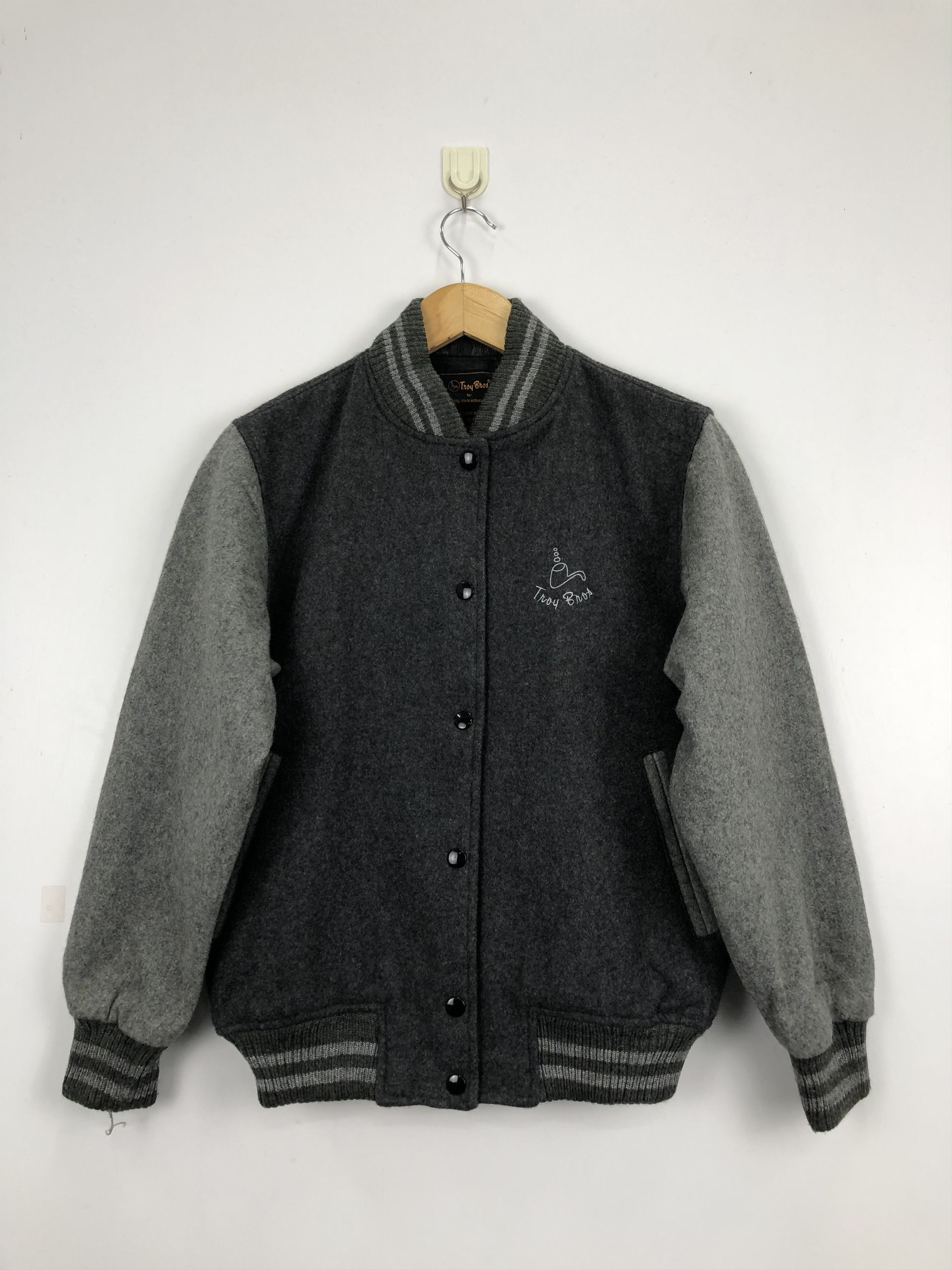 Vintage Vintage Troy Bros Wool Varsity Jacket V0292 Size US M / EU 48-50 / 2 - 1 Thumbnail