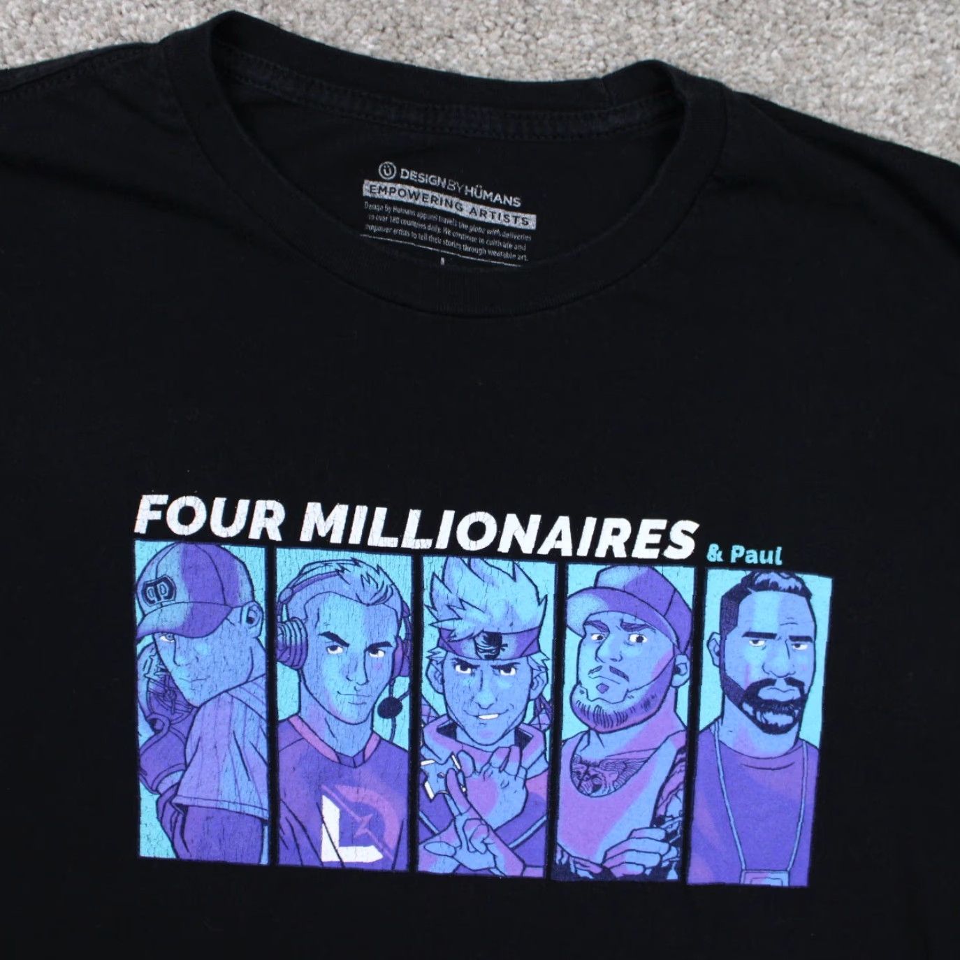 Vintage Design by Humans Shirt Mens Large Black Four Millionaires & Paul Cotton S/S Size US L / EU 52-54 / 3 - 5 Thumbnail