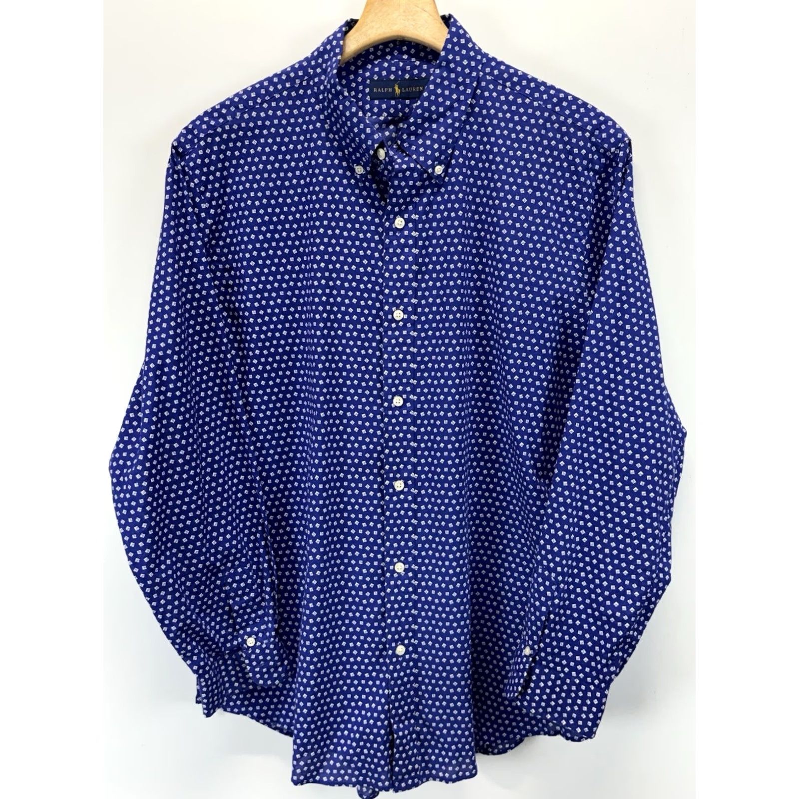 Ralph Lauren Ralph Lauren Button-Down Shirt Men’s XL Blue Micro Print Lightweight Geometric Casual Long Sleeve Button Up, Regular Size, Cotton, Preppy Size US XL / EU 56 / 4 - 2 Thumbnail