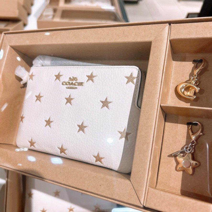 Coach Boxed Corner Zip Wristlet With Star Print And Charms CX174 Size ONE SIZE - 2 Thumbnail
