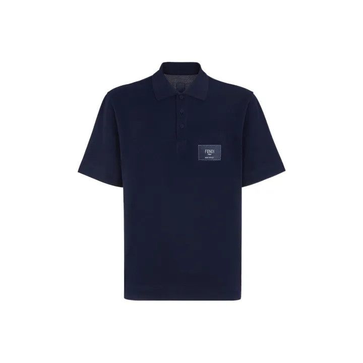 Fendi FENDI Logo Print Casual Short Sleeve Polo Shirt 0079 Size US L / EU 52-54 / 3 - 1 Thumbnail