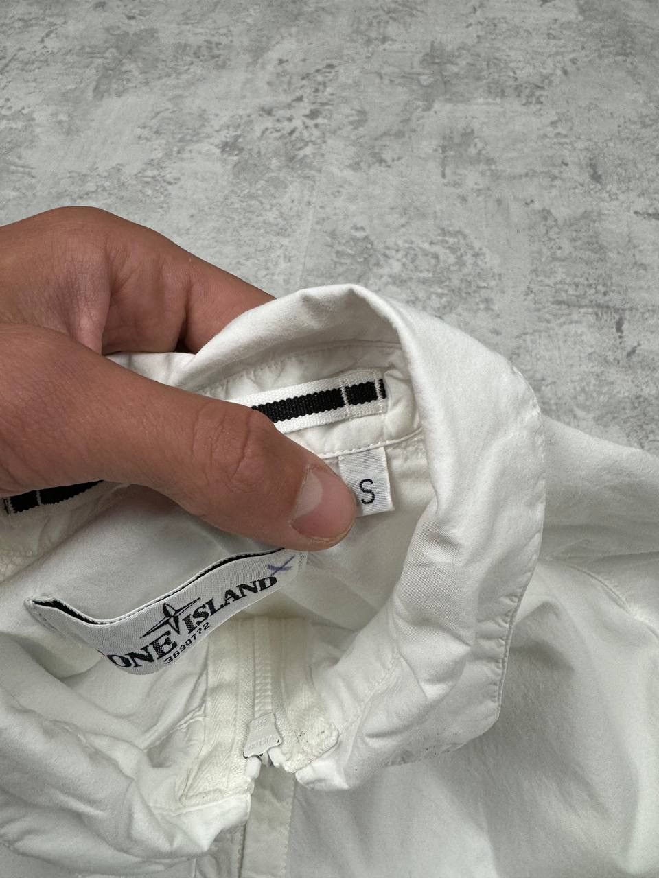Stone Island Vintage Stone Island White Cotton Light Zip Overshirt Shirt Size US S / EU 44-46 / 1 - 13 Thumbnail