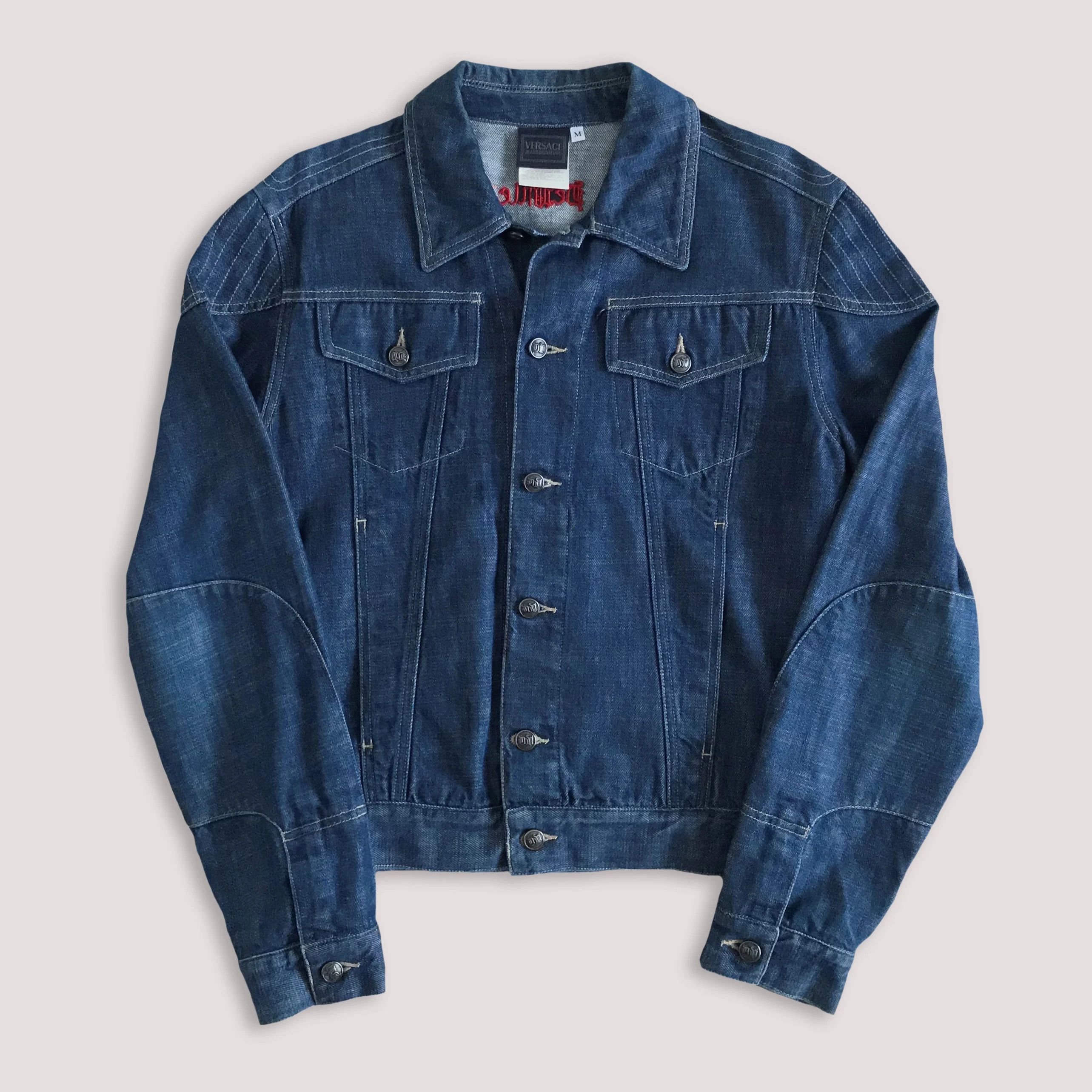 Versace Jeans Couture Vintage 90s Y2K VERSACE DeVILLE Denim Jacket Boxy Fit Unisex Size US M / EU 48-50 / 2 - 1 Thumbnail
