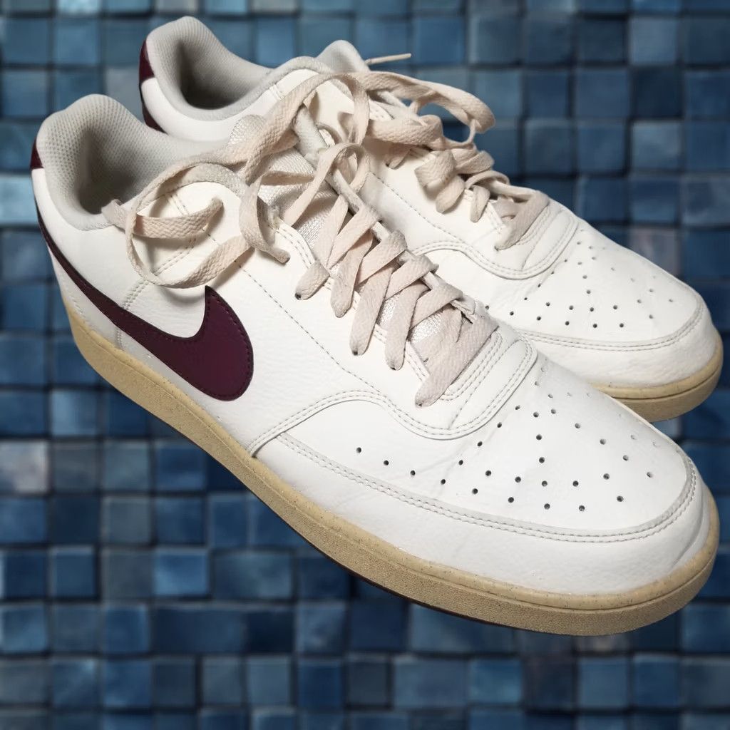 Nike Court Vision Low NN Next Nature Sail-Dark Beetroot-White Size 15 FB8942-133 Mens Shoes