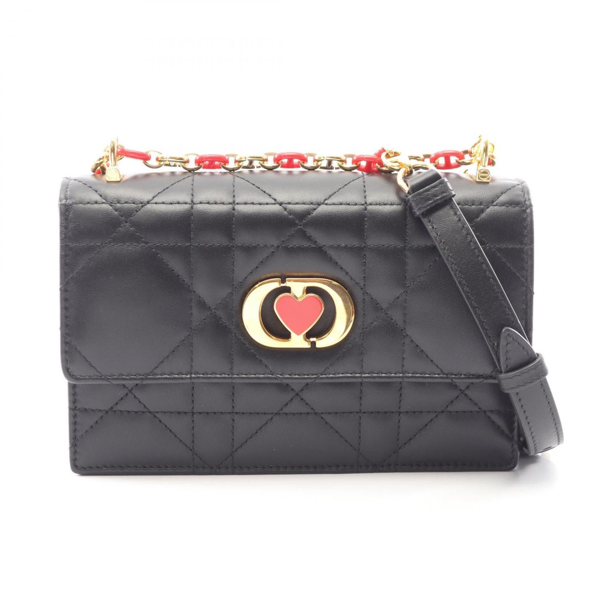 Dior Christian Dior Dior MISS CARO Mini Bag Macro Cannage Shoulder Handbag Leather Women's Black S5169UDAX Size ONE SIZE - 1 Thumbnail