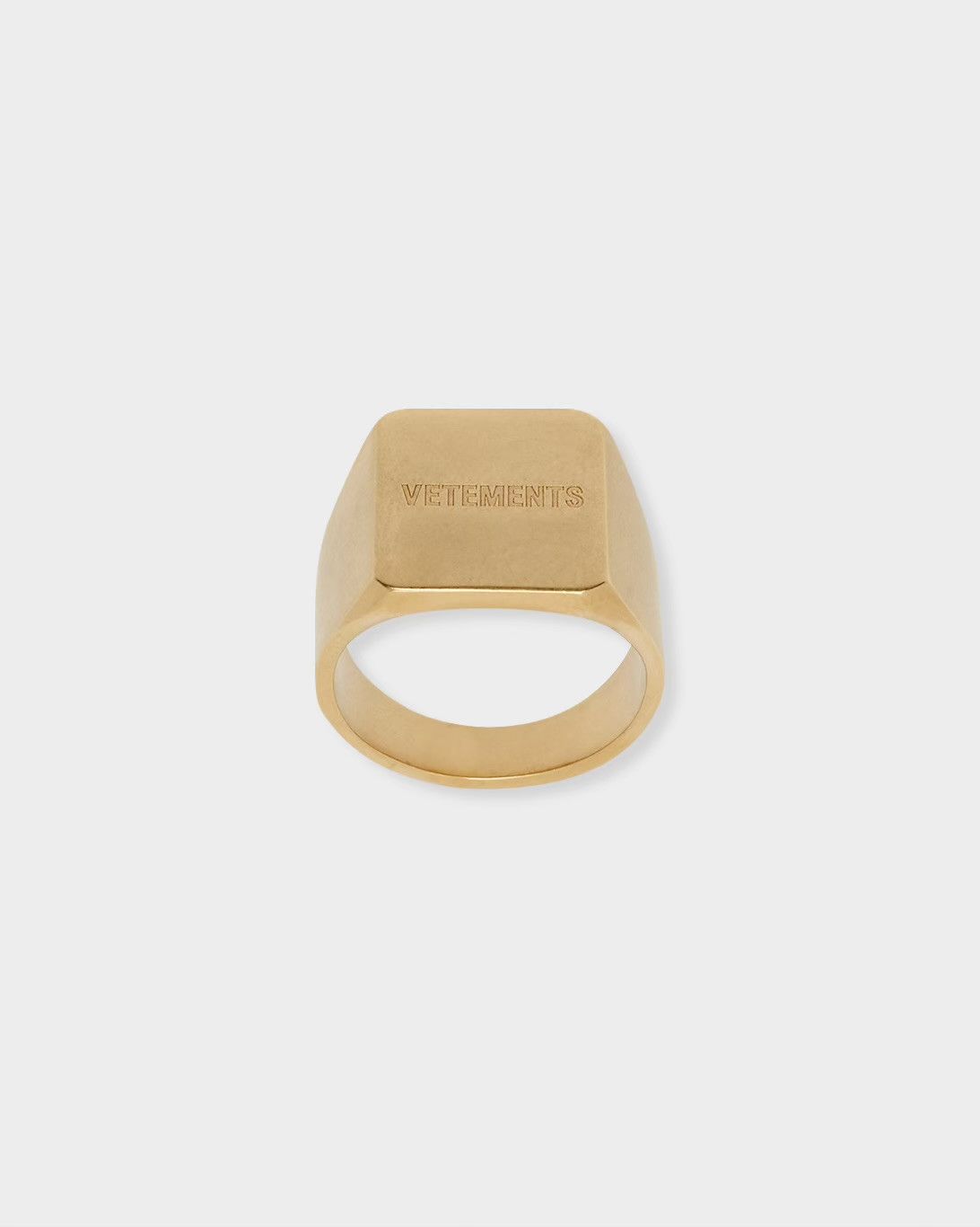image of Vetements Gold Iconic Logo Ring, Men's