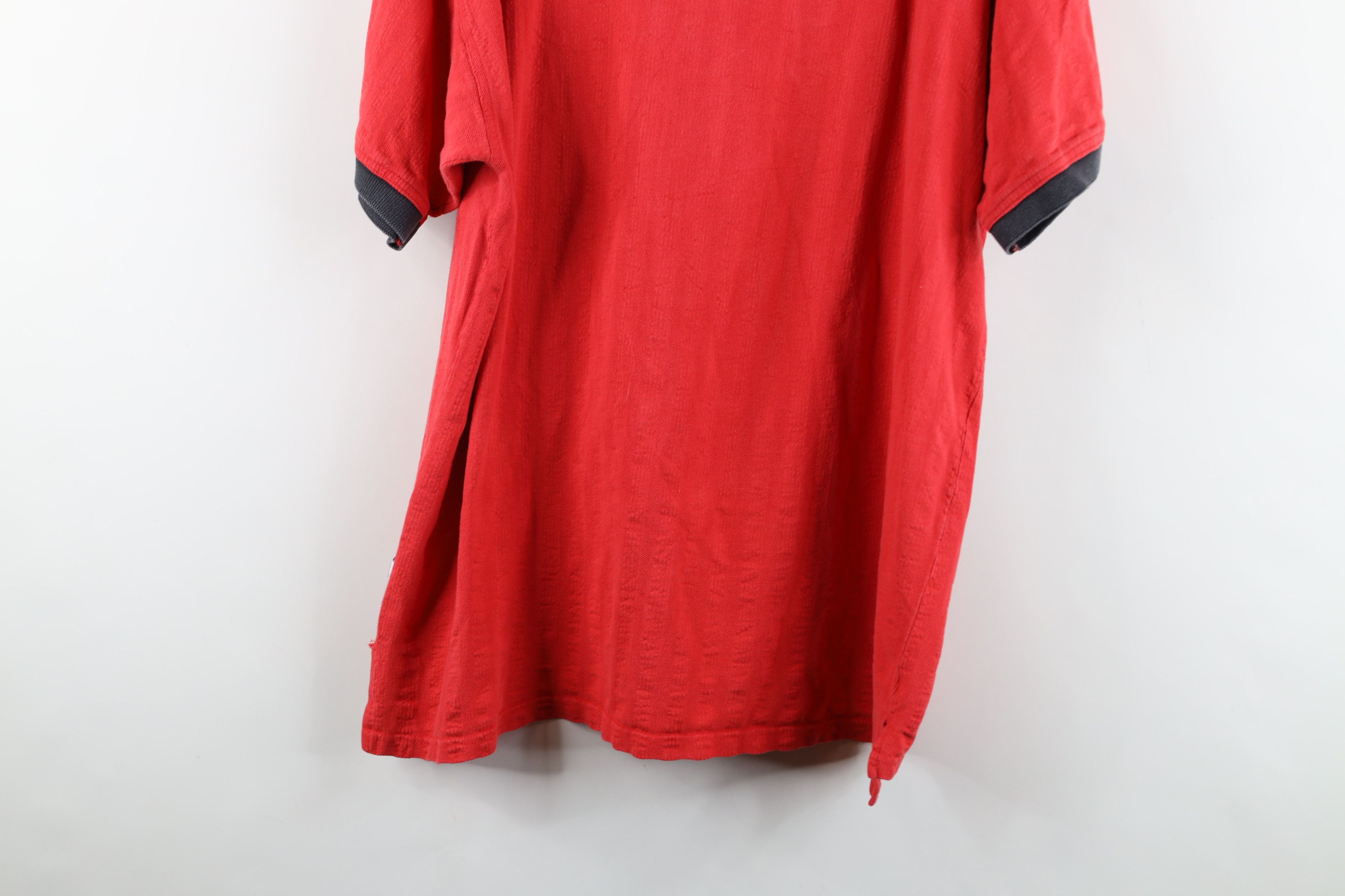 Vintage Vintage 90s Detroit Red Wings Hockey Half Zip Polo Shirt Red Size US XL / EU 56 / 4 - 15 Thumbnail