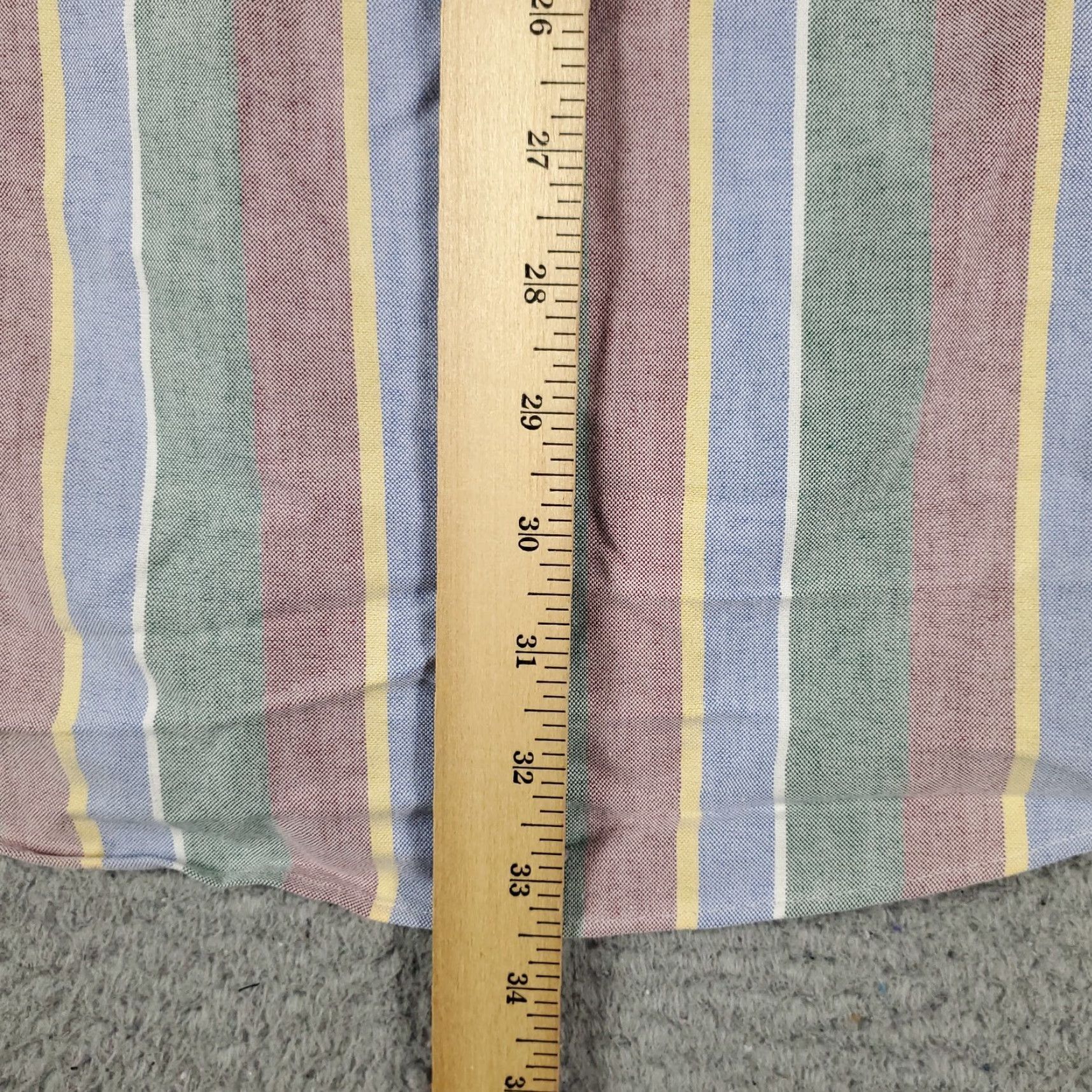 Ralph Lauren Ralph Lauren Shirt Mens 17 Blue Green Striped Dress Shirt Long Sleeve Button-Down Cotton Regular Fit Size 46R - 5 Thumbnail