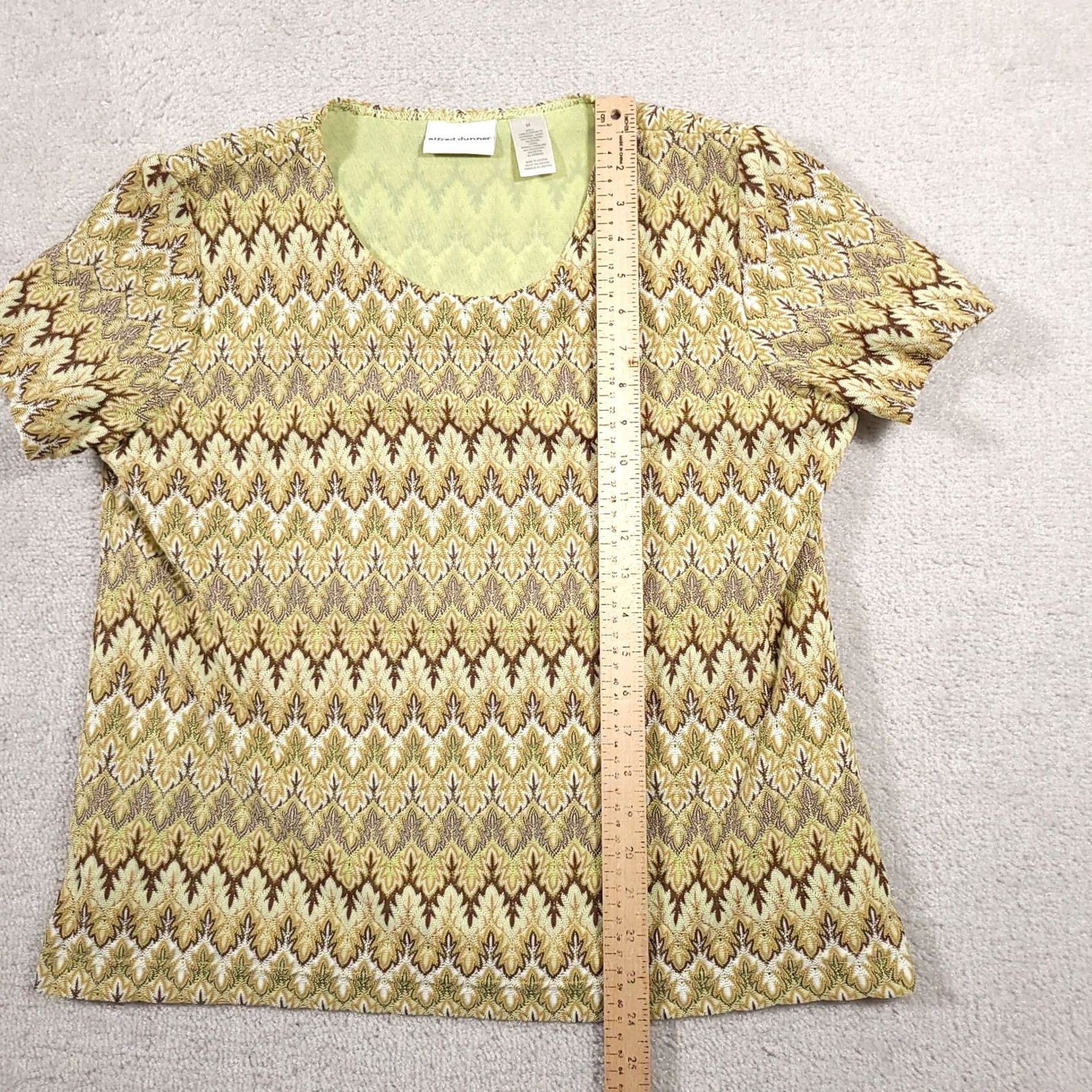 Vintage VINTAGE Alfred Dunner Shirt Women's Medium Short Sleeve Knit Lined Boho Green Womens Medium Short Sleeve Knit Lined Boho Green Size M / US 6-8 / IT 42-44 - 7 Thumbnail