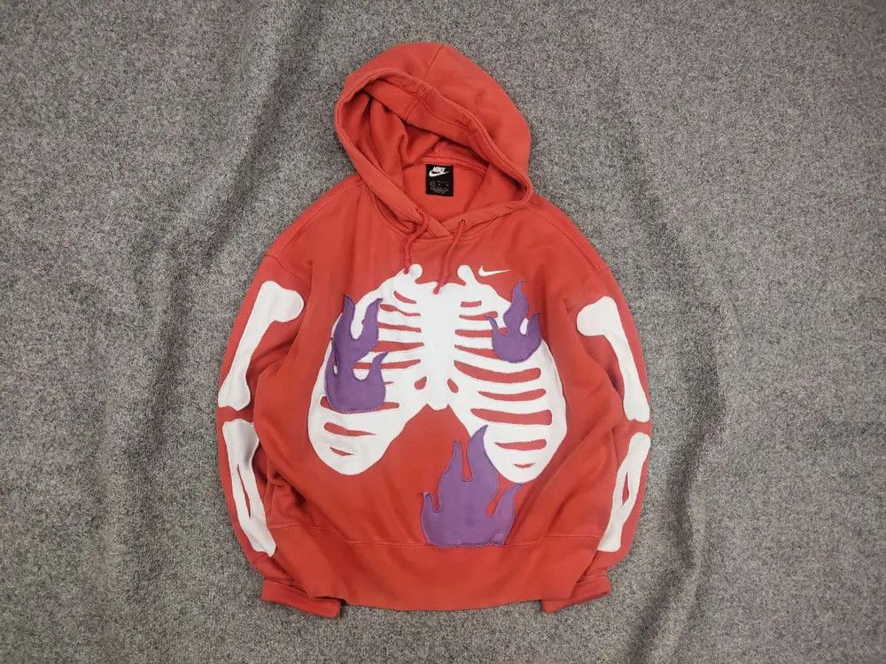 Red Skeleton Sweater Y2k Y2K Rhinestone Skeleton Hoodie