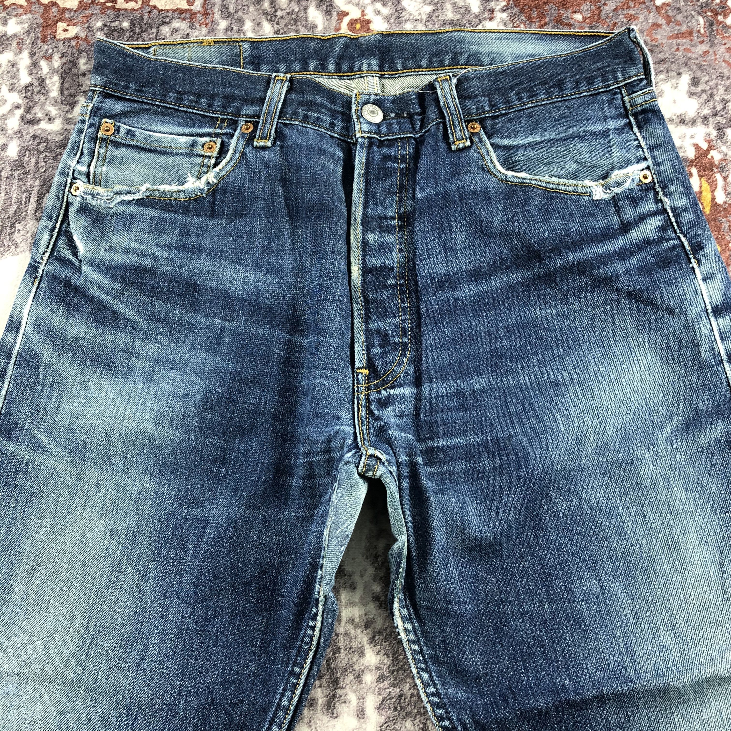Levi's × Vintage Vintage 90s Blue Wash Levis 501 Jeans-JM2594 Size US 33 - 3 Thumbnail