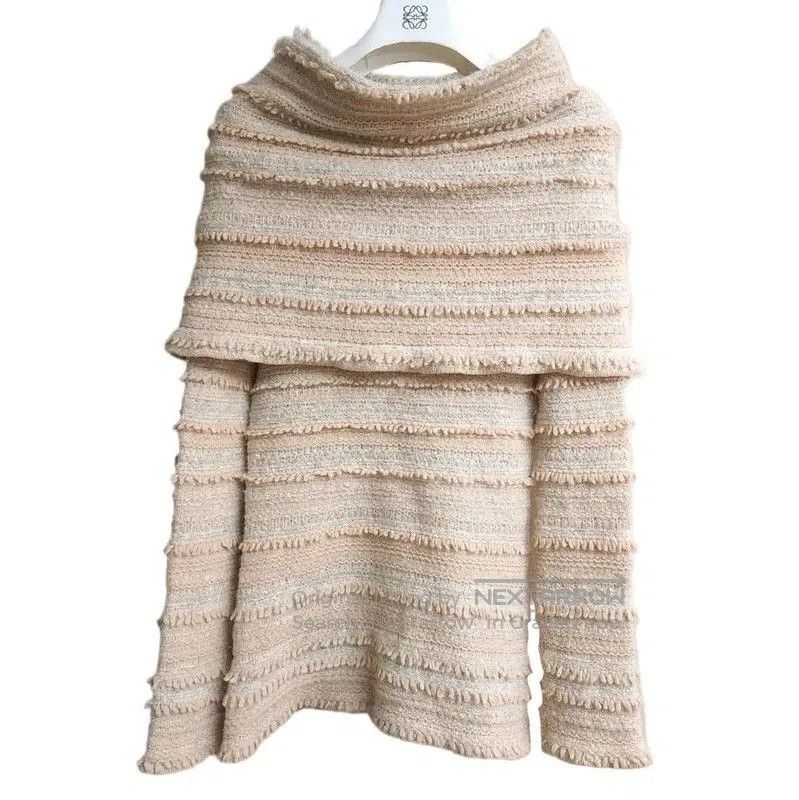 Dior Light Pink Striped Wool Sweater .