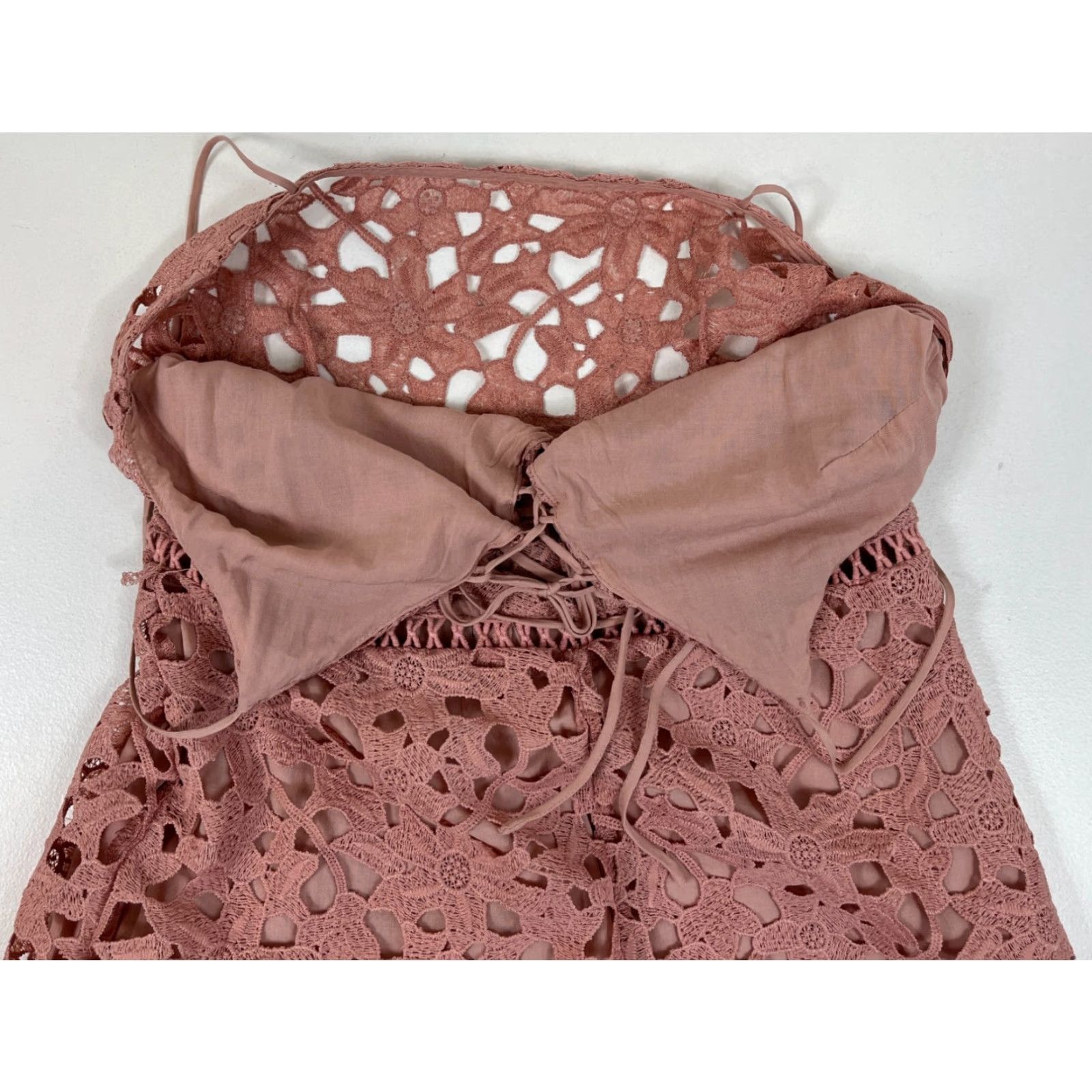 Vintage NWT Kendall & Kylie Women's Romper Lace Floral Mauve Sz M Size 32" / US 10 / IT 46 - 6 Thumbnail