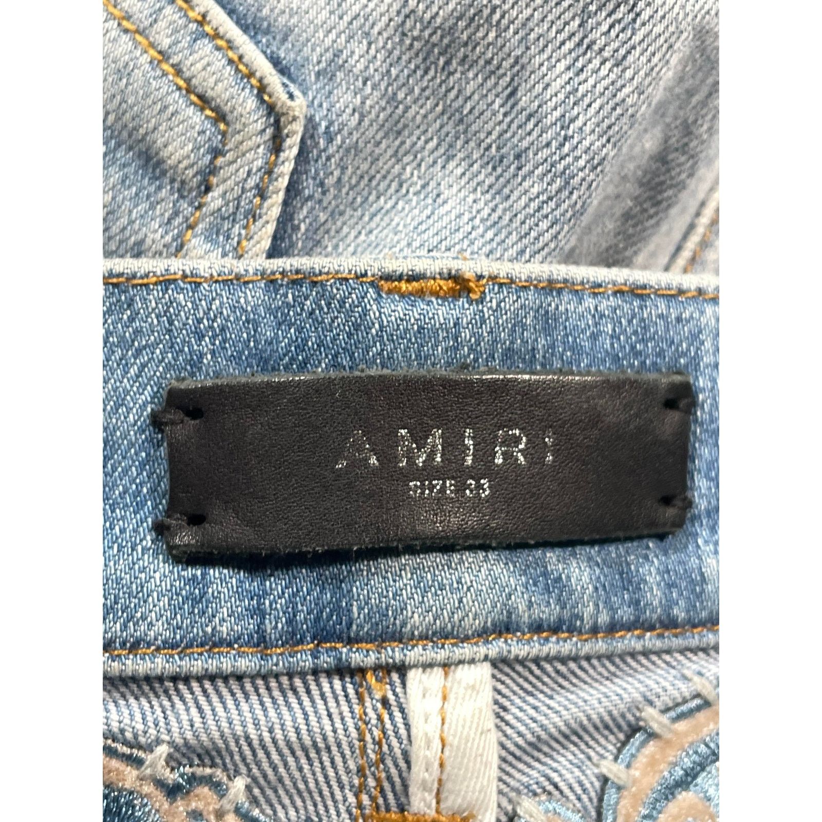 Amiri Amiri Star Chemist Flannel Light Wash Denim Jeans Size US 33 - 8 Thumbnail