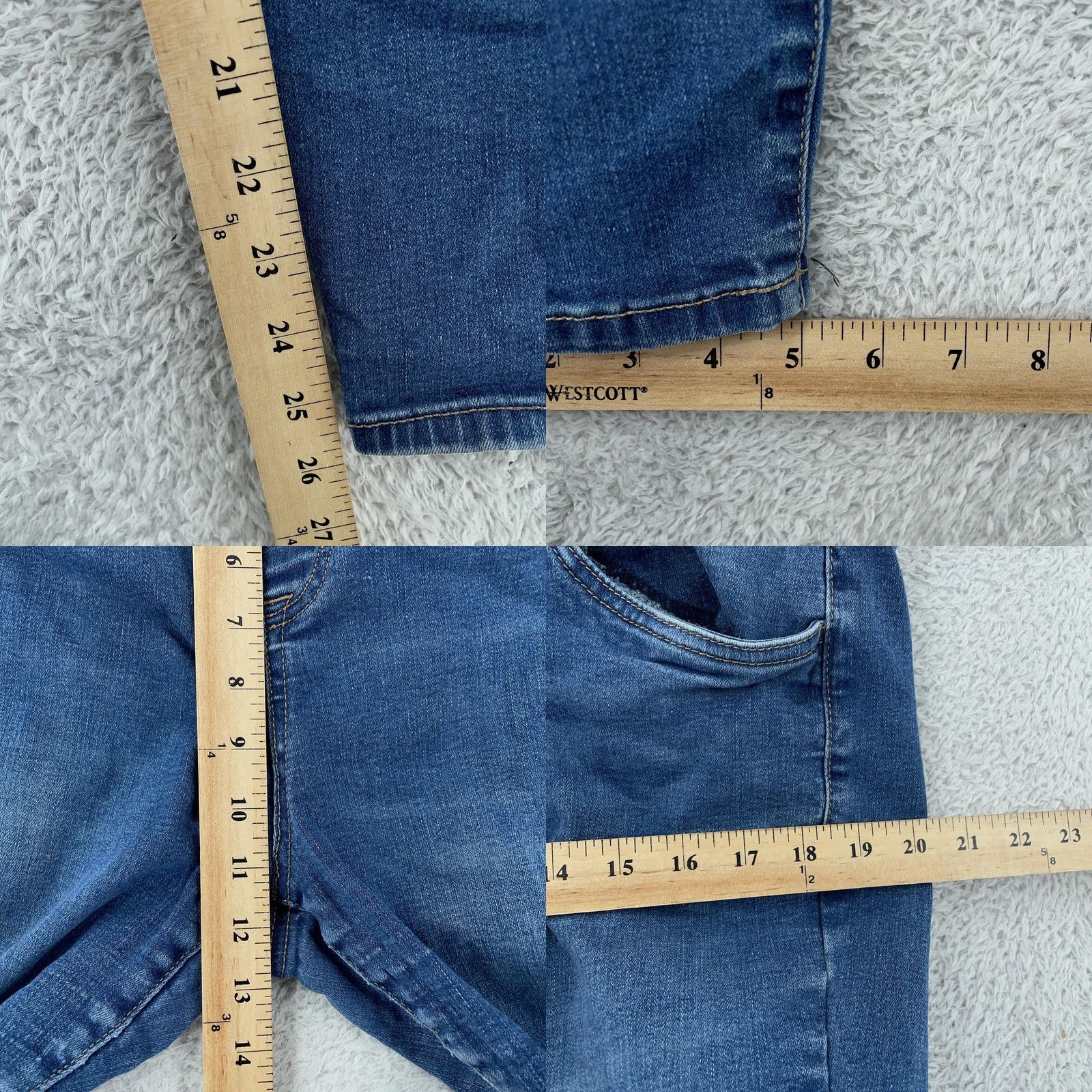 Denime EVRI Stretch Denim Jeggings Womens 18W Fits 40x27 Pull-On Skinny Plus Size Jeans Leggings Black Blue Solid 90s Casual Womens Size 36" / US 14 / IT 50 - 8 Thumbnail