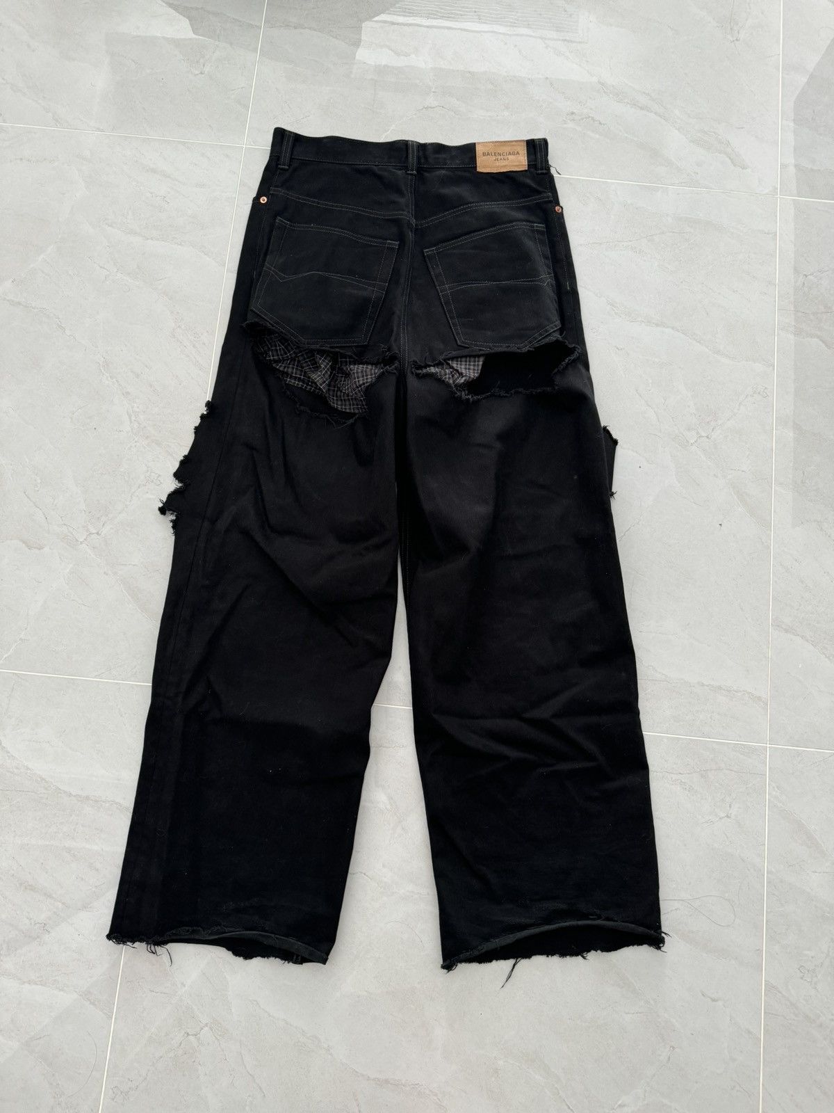 Balenciaga *RARE* RUNWAY BLACK TORN DENIM Sz. S Size US 32 / EU 48 - 5 Thumbnail