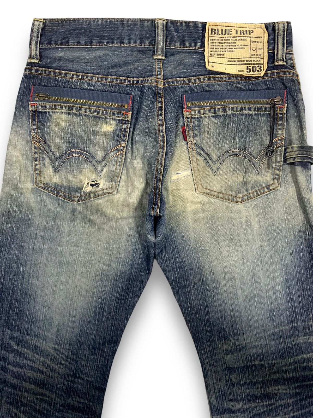 Edwin Vintage Edwin 503 BlueTrip Distressed Jeans Made in Japan Size US 31 - 13 Thumbnail