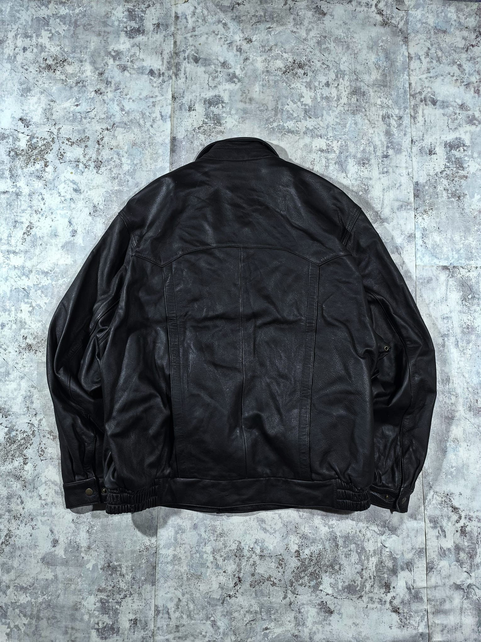 Leather vtg leather bomber jacket moto balenciaga swag Size US XL / EU 56 / 4 - 4 Thumbnail