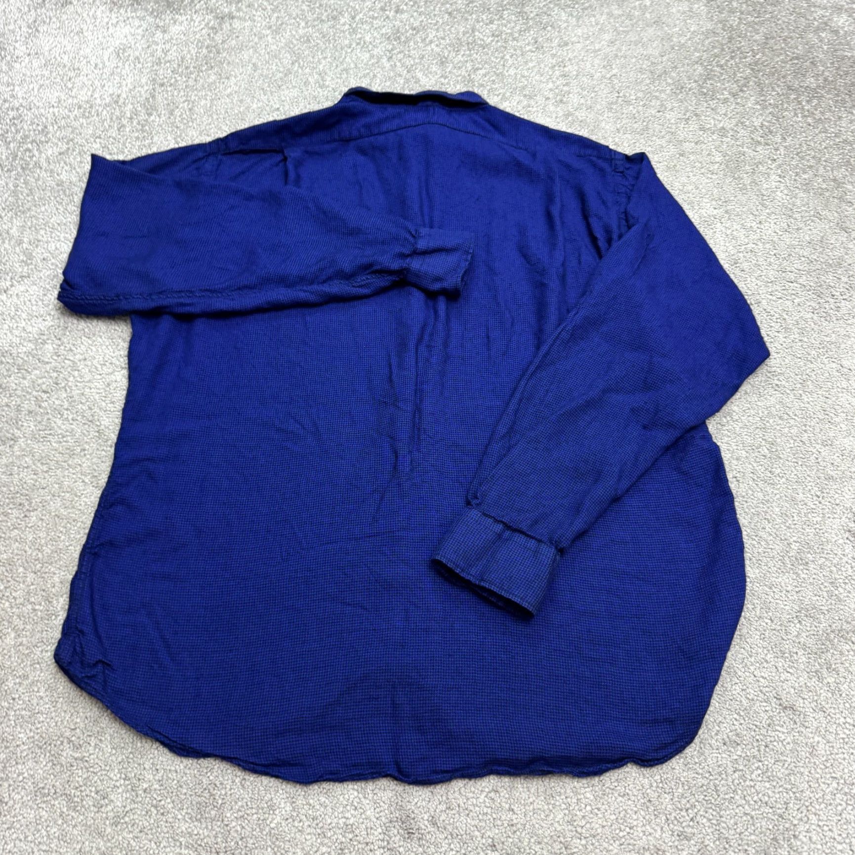 Neiman Marcus VINTAGE Neiman Marcus Button-Down Shirt Mens XL Blue Houndstooth Plaid 90s Long Sleeve Button-Up Casual Shirt Size US XL / EU 56 / 4 - 2 Thumbnail