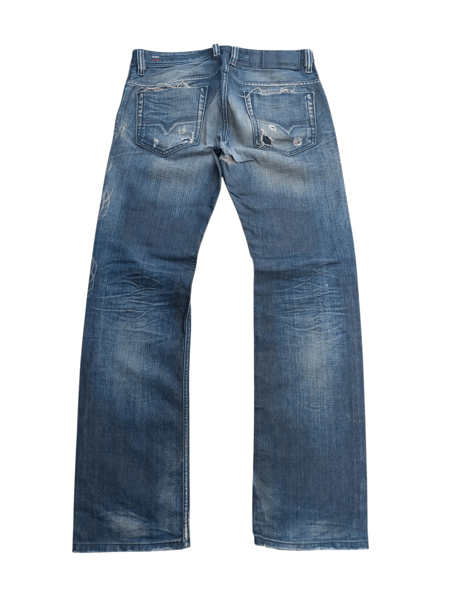 Diesel × Vintage Vintage Diesel Distressed Whiskers Faded Denim E264 Size US 32 / EU 48 - 14 Thumbnail