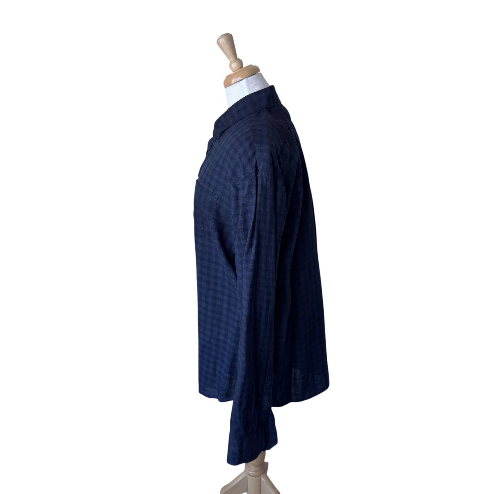Other GRAHAME G FOWLER Linen Plaid Navy Blue Button Up Size XL Size US XL / EU 56 / 4 - 4 Thumbnail