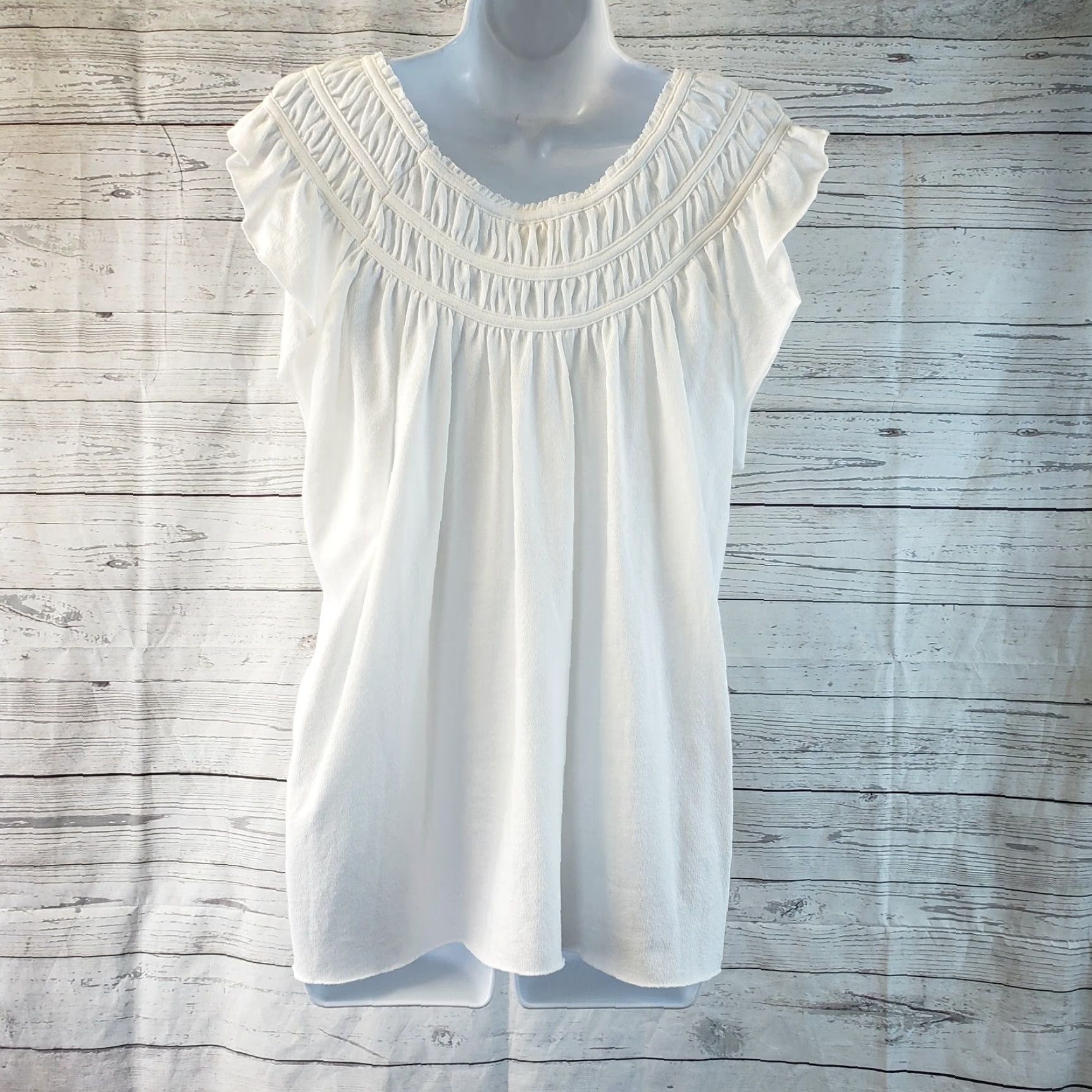 Vintage We The Free Womens Coconut Tee Sz Small Solid Ivory Sleeveless 90s? Size S / US 4 / IT 40 - 4 Thumbnail