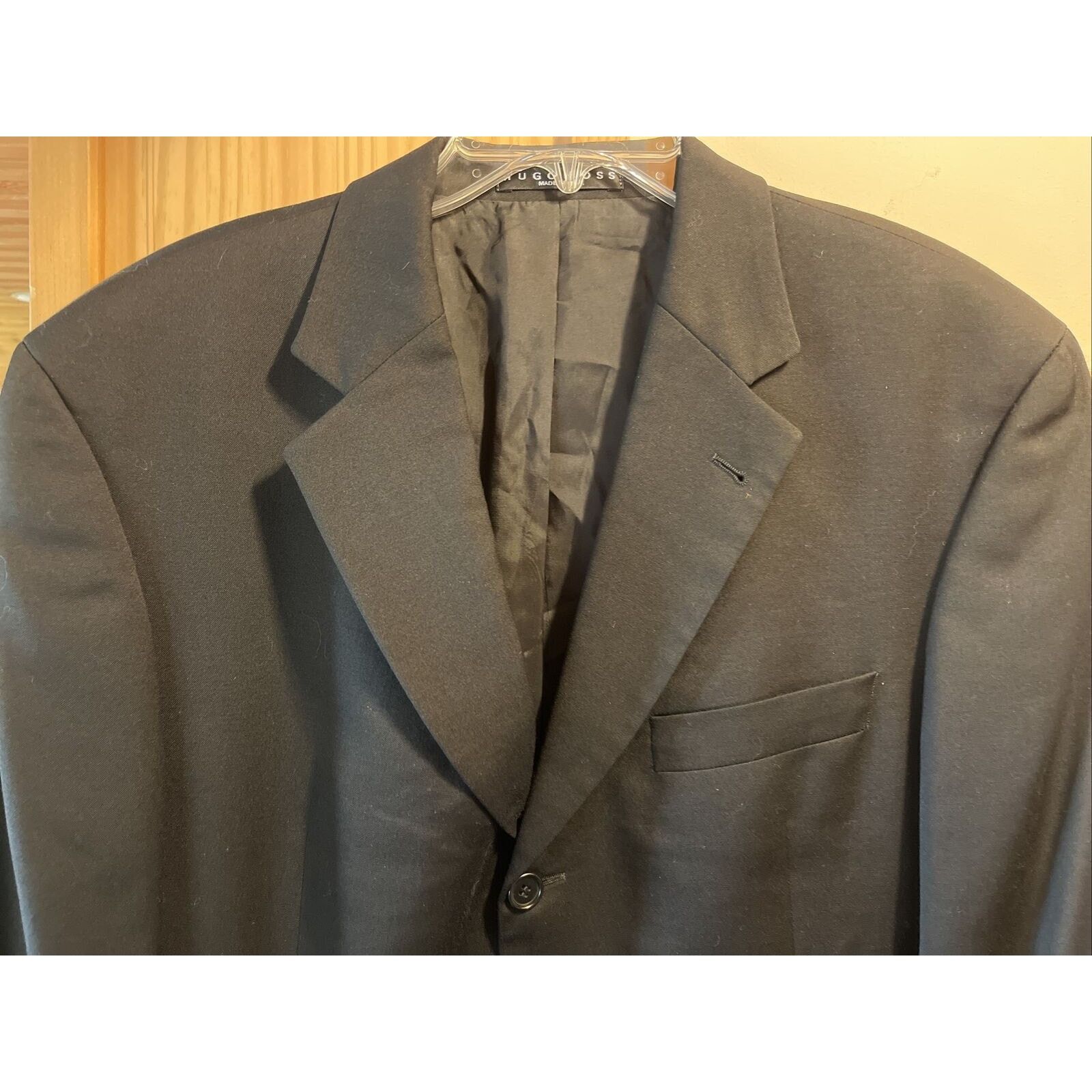 Hugo Boss Hugo Boss Einstein Men’s 42L 22x33 Blazer Black Button Wool Size 42L - 5 Thumbnail