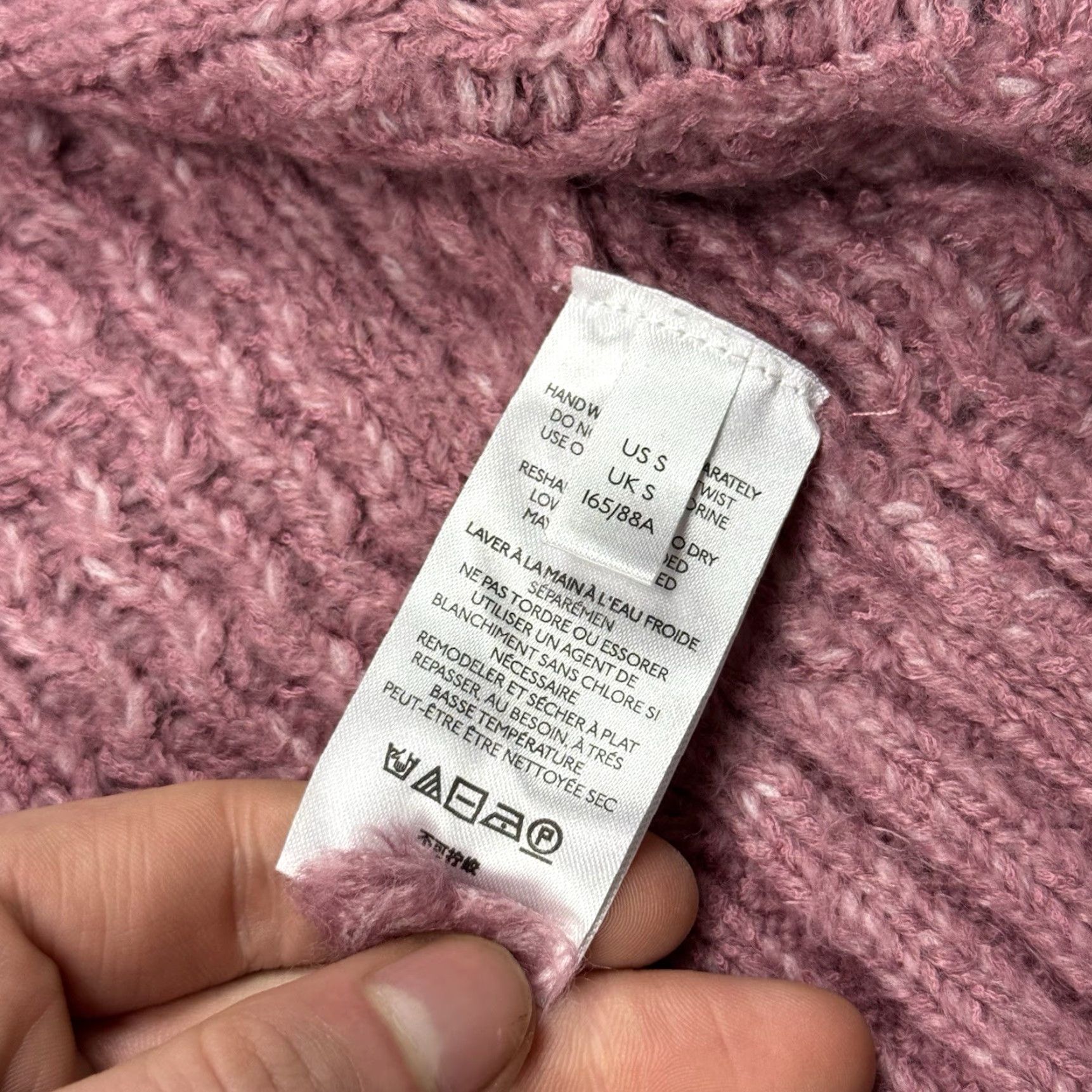 Anthropologie ANTHROPOLOGIE Oversized Chunky Knit Cardigan Shawl Collar Women’s Sweater Size S Pink Bohemian Size S / US 4 / IT 40 - 4 Thumbnail