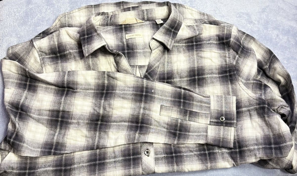 Vintage × Weatherproof Weatherproof Vintage Flannel Shirt Gray Black Plaid, Size XL Size XL / US 12-14 / IT 48-50 - 1 Thumbnail
