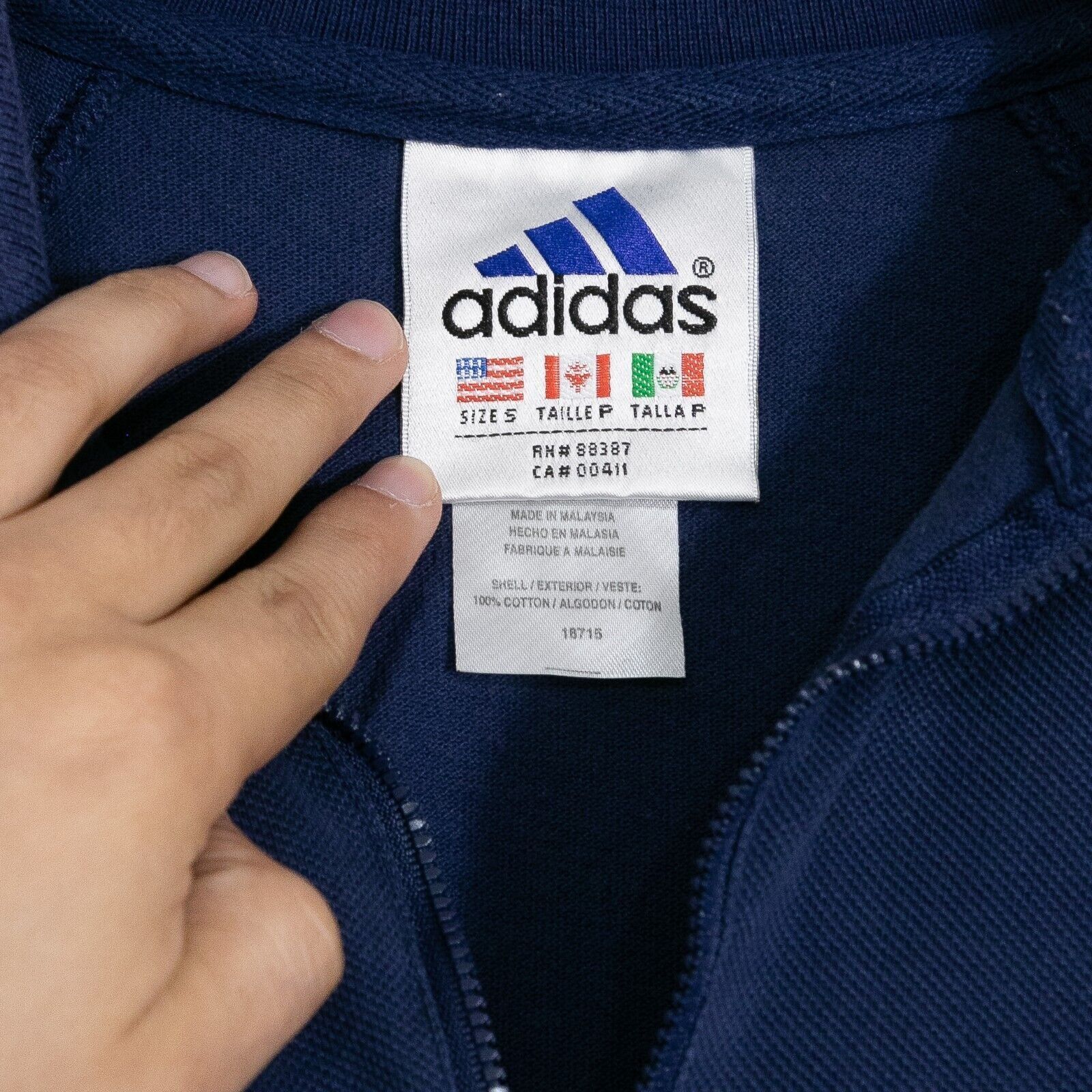 Adidas Vintage Adidas Zip Up Polo Shirt Mens Small - 3 Stripe Sport Size US S / EU 44-46 / 1 - 4 Thumbnail