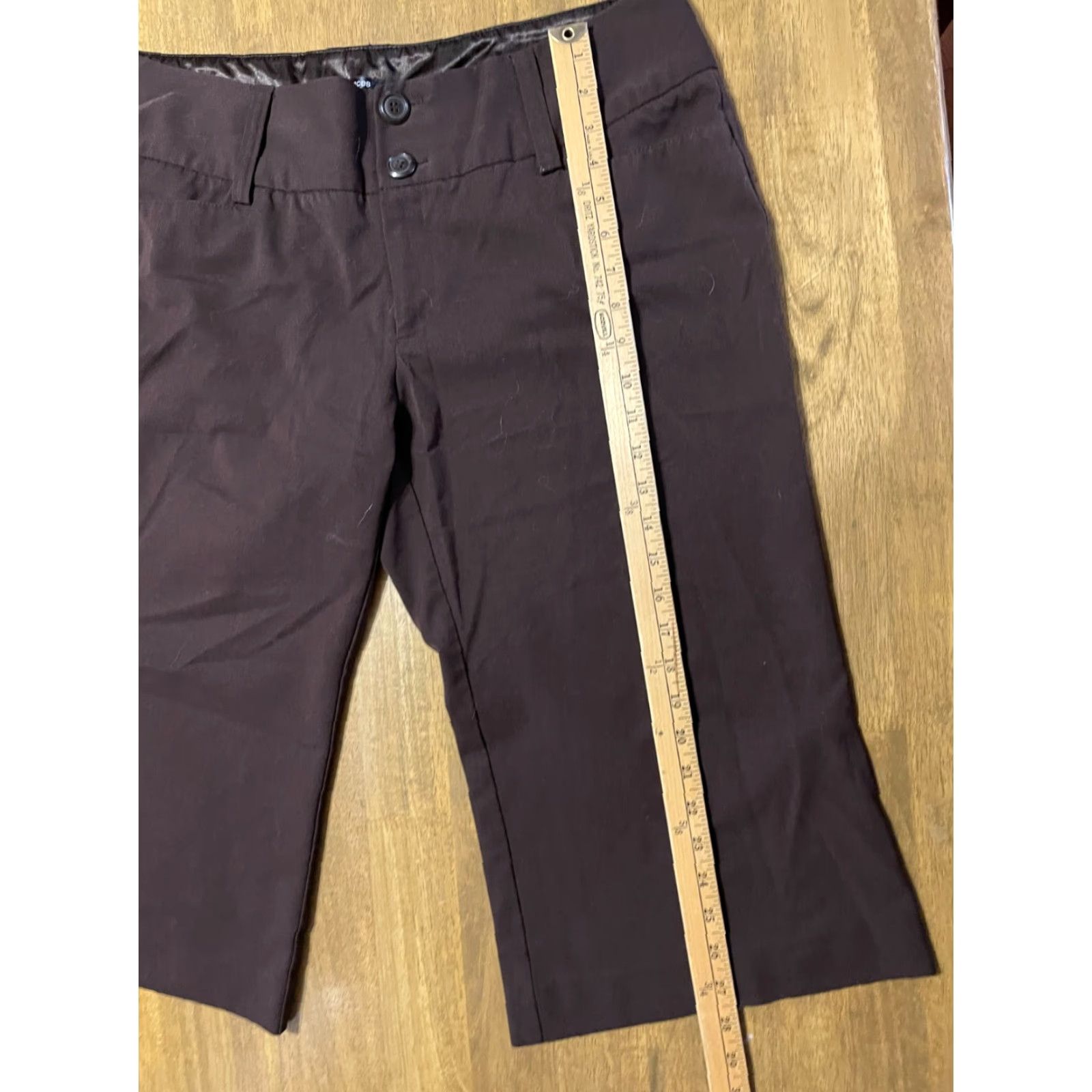 Vintage Maurices Pants Womens Junior Capri Dress Pants Brown 15/16 Flat Front Regular Inseam 36.5in Straight Split Front Capris Mens? Size 36" / US 14 / IT 50 - 6 Thumbnail