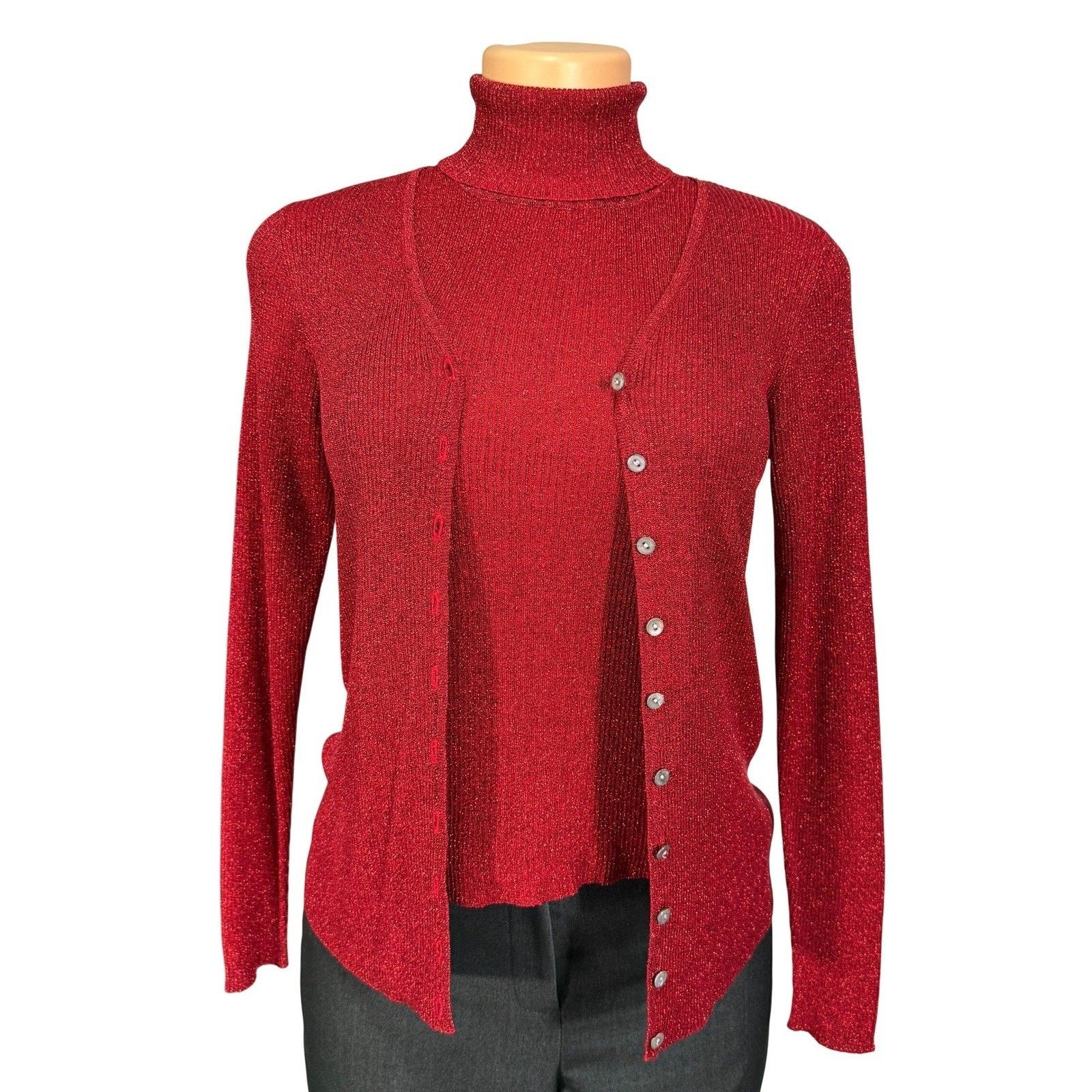 Other Petite Sophisticate Turtleneck Top & Cardigan Set 5P Size M / US 6-8 / IT 42-44 - 1 Thumbnail