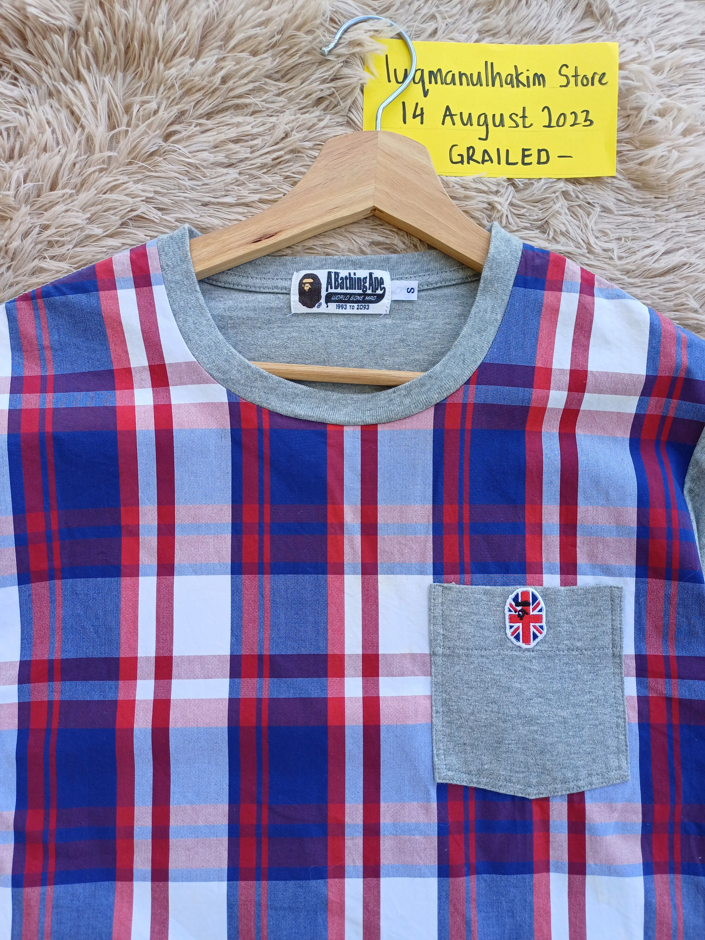 Bape Bape Check Union Jack Pocket Tee Size US S / EU 44-46 / 1 - 1 Thumbnail