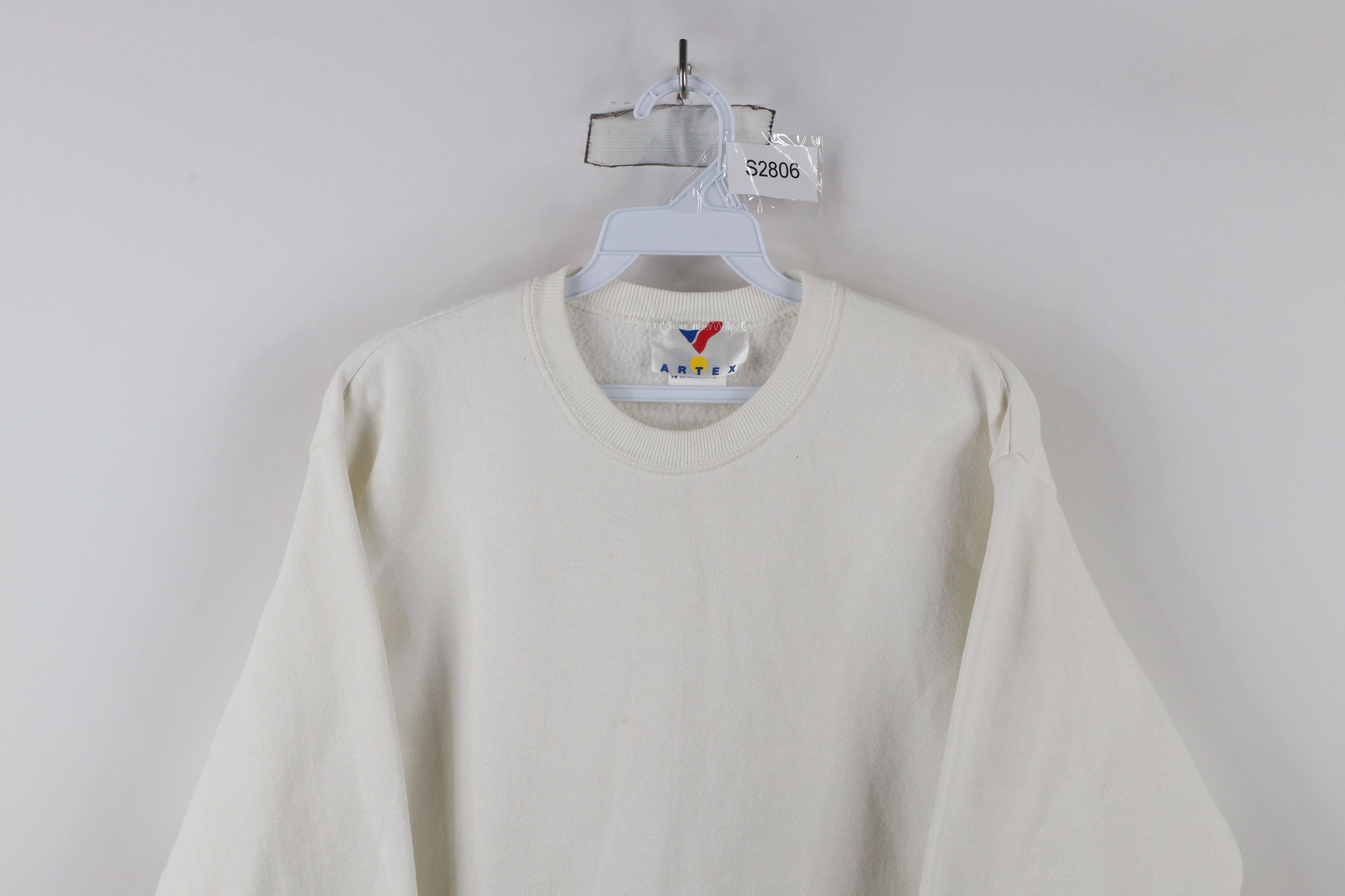 Vintage Vintage 90s Streetwear Blank Crewneck Sweatshirt White USA Size US M / EU 48-50 / 2 - 2 Thumbnail