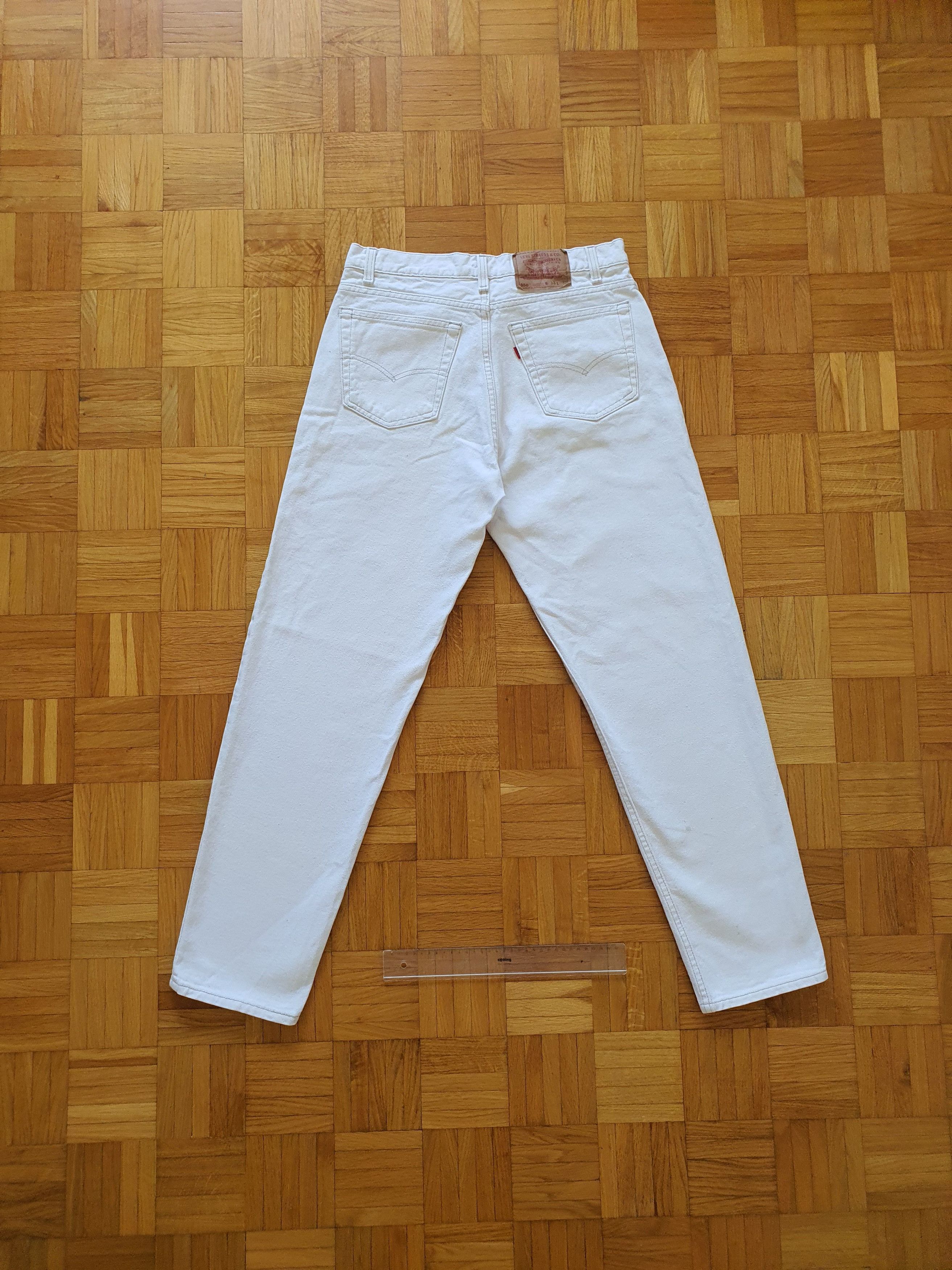 Levi's Vintage (Made in USA) 550 Denim Jeans - Cream White Size US 33 - 2 Thumbnail