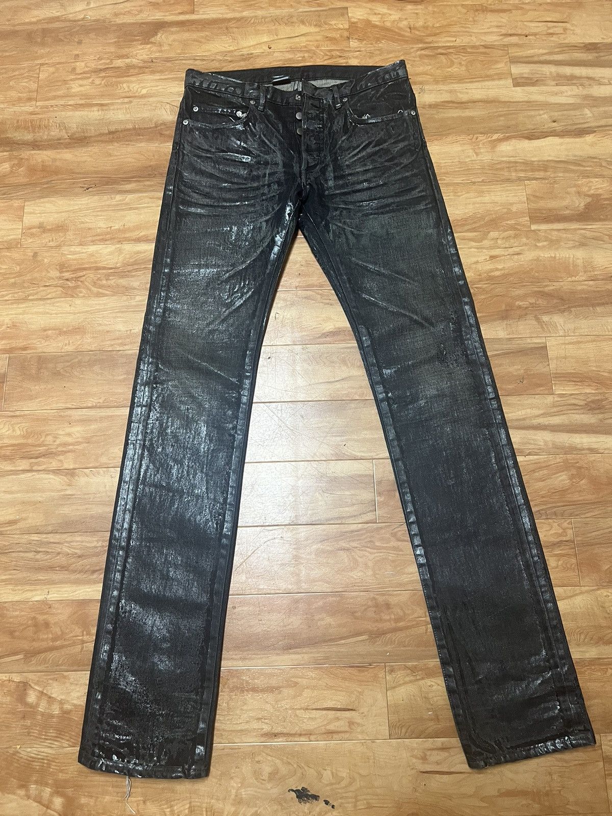 Dior Hedi Slimane Dior Hedi Slimane Luster Ss03 Waxed Clawmark Jeans