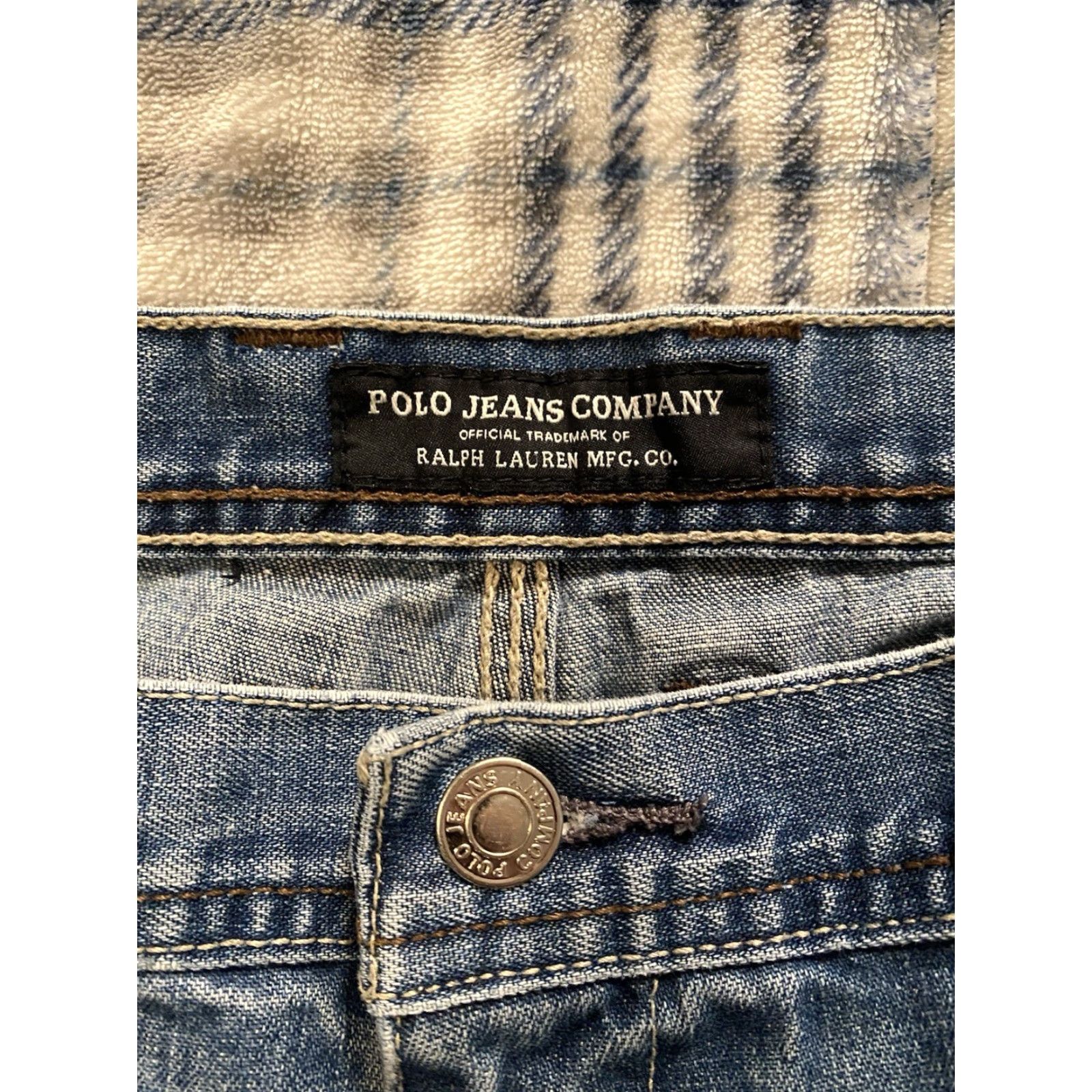 Polo Ralph Lauren VINTAGE Polo Ralph Lauren Jeans Co Baggy Carpenter Jeans Skate Grunge Mens 38x31 90s Hip Hop Denim Blue Urban Wide-Leg Size US M / EU 48-50 / 2 - 7 Thumbnail