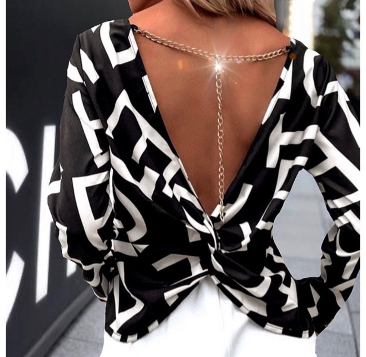 Designer × Other NWT, Lavishly Paris Women’s Sexy Designer Twist Back Blouse. Size S / US 4 / IT 40 - 15 Thumbnail