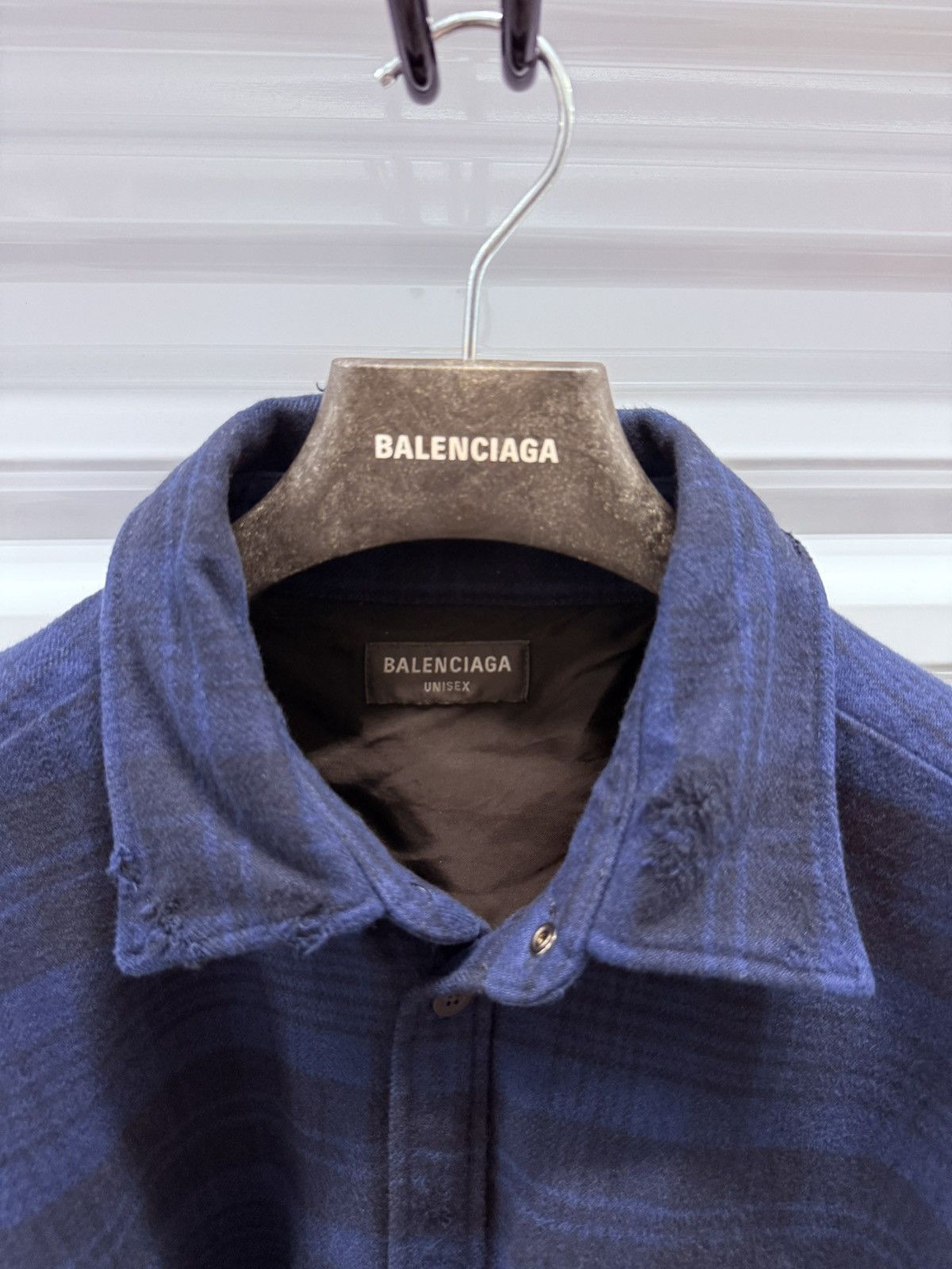 Balenciaga New Balenciaga Distressed Flannel Jacket Size US XL / EU 56 / 4 - 3 Thumbnail