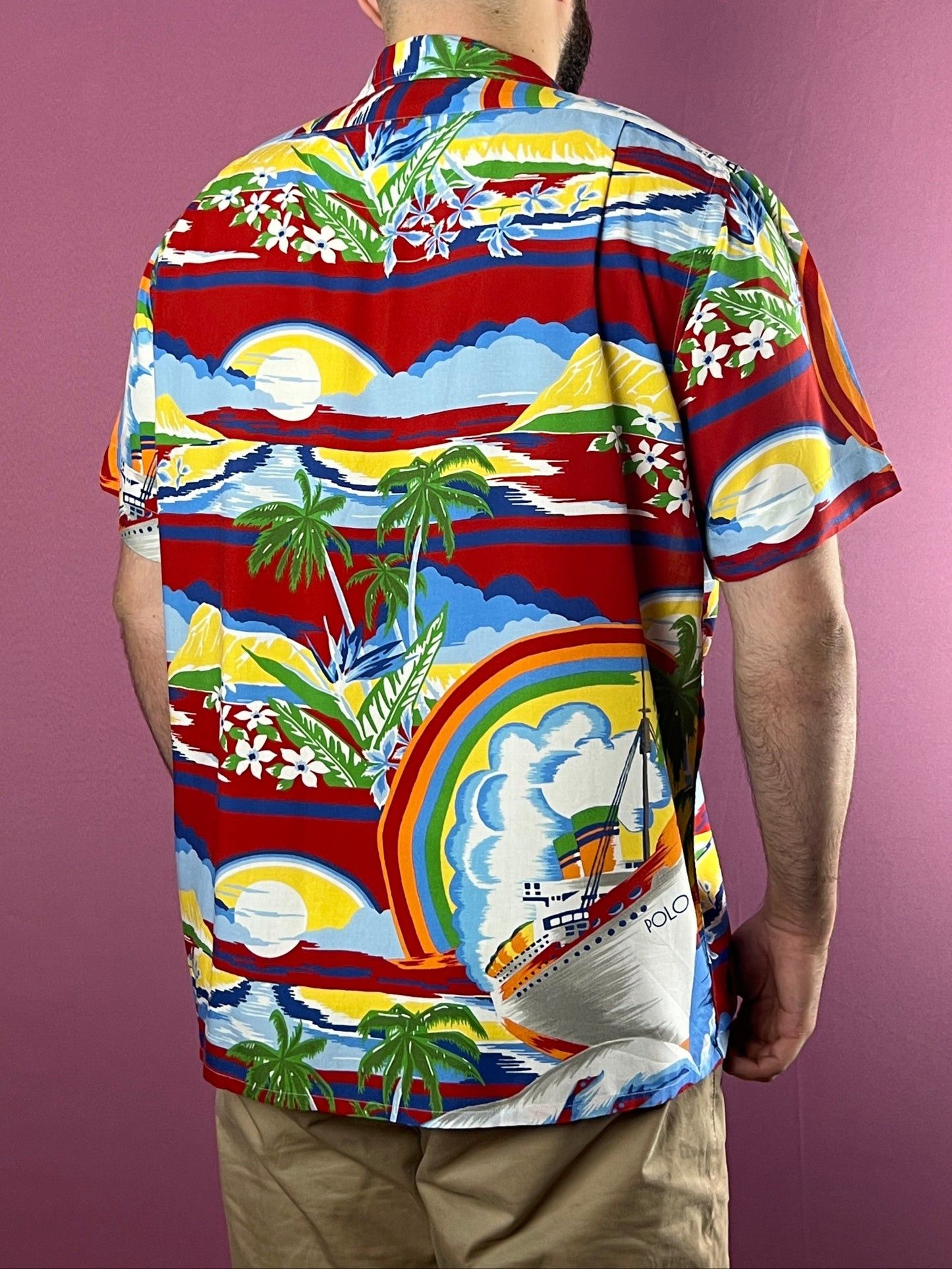 Polo Ralph Lauren × Vintage Polo Raplh Lauren Men's Cruise Ship Hawaiian Shirt - L Size US S / EU 44-46 / 1 - 3 Thumbnail