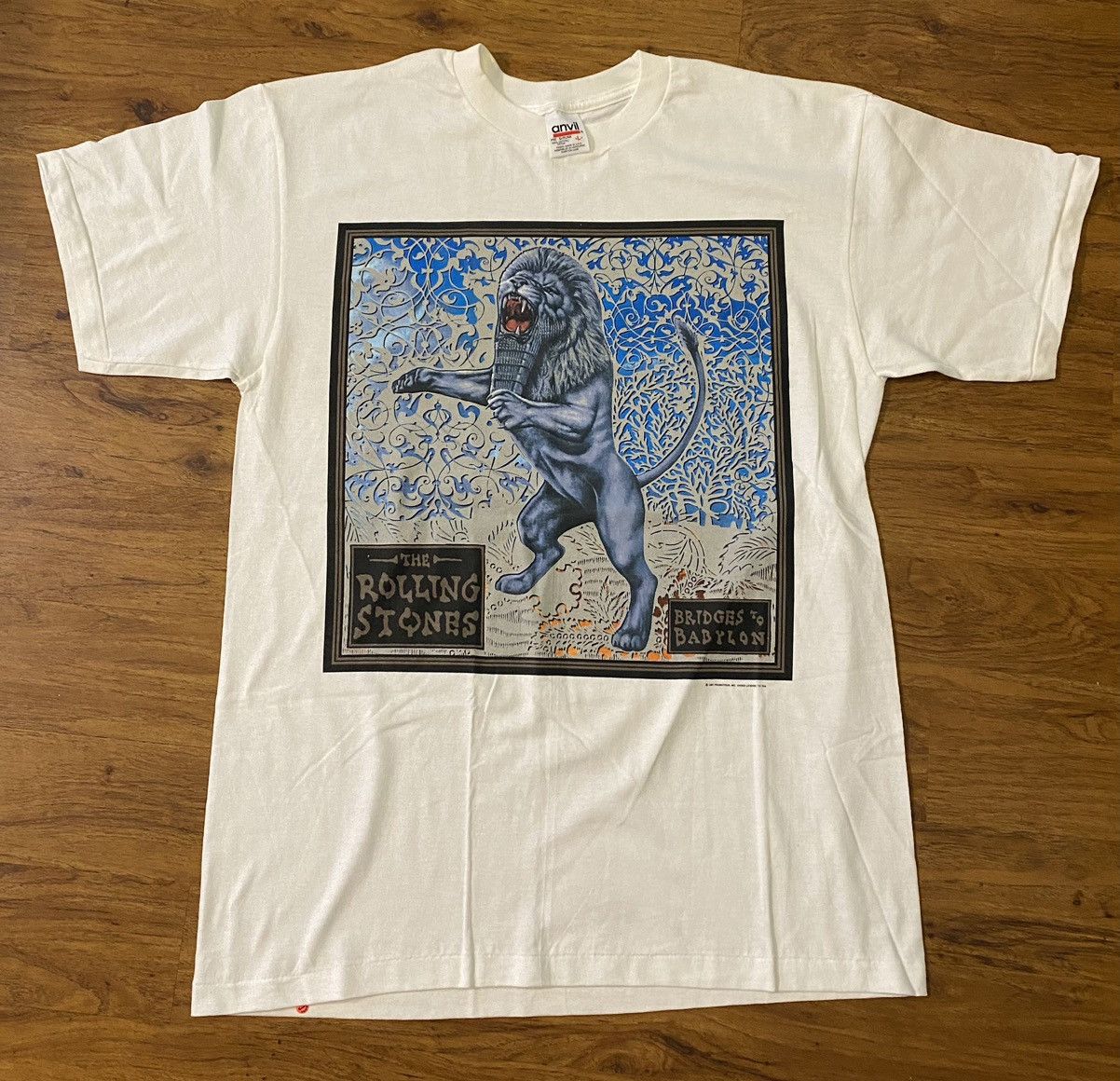 image of Anvil Vintage 1990S Rolling Stones Bridges To Babylon Tour Shirt L in White, Men's (Size Large)