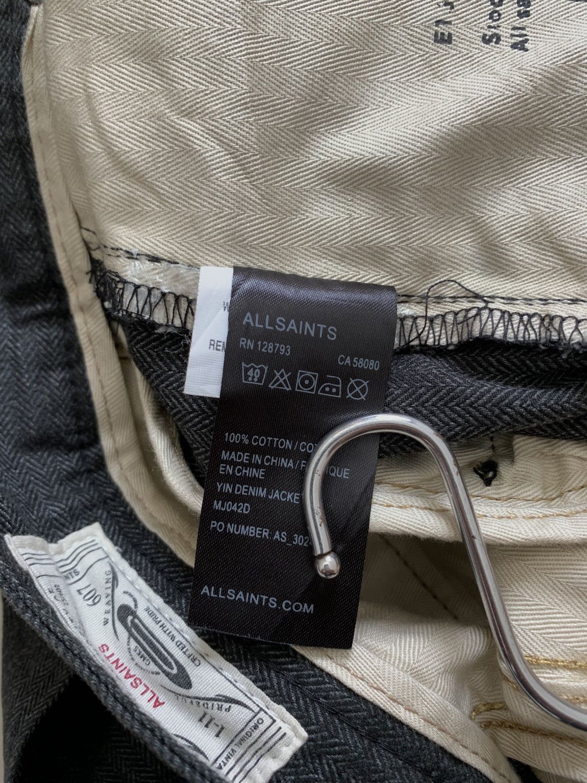 Allsaints Allsaints Salvage Narrow Herringbone Taper Fit Pants Size US 30 / EU 46 - 8 Thumbnail