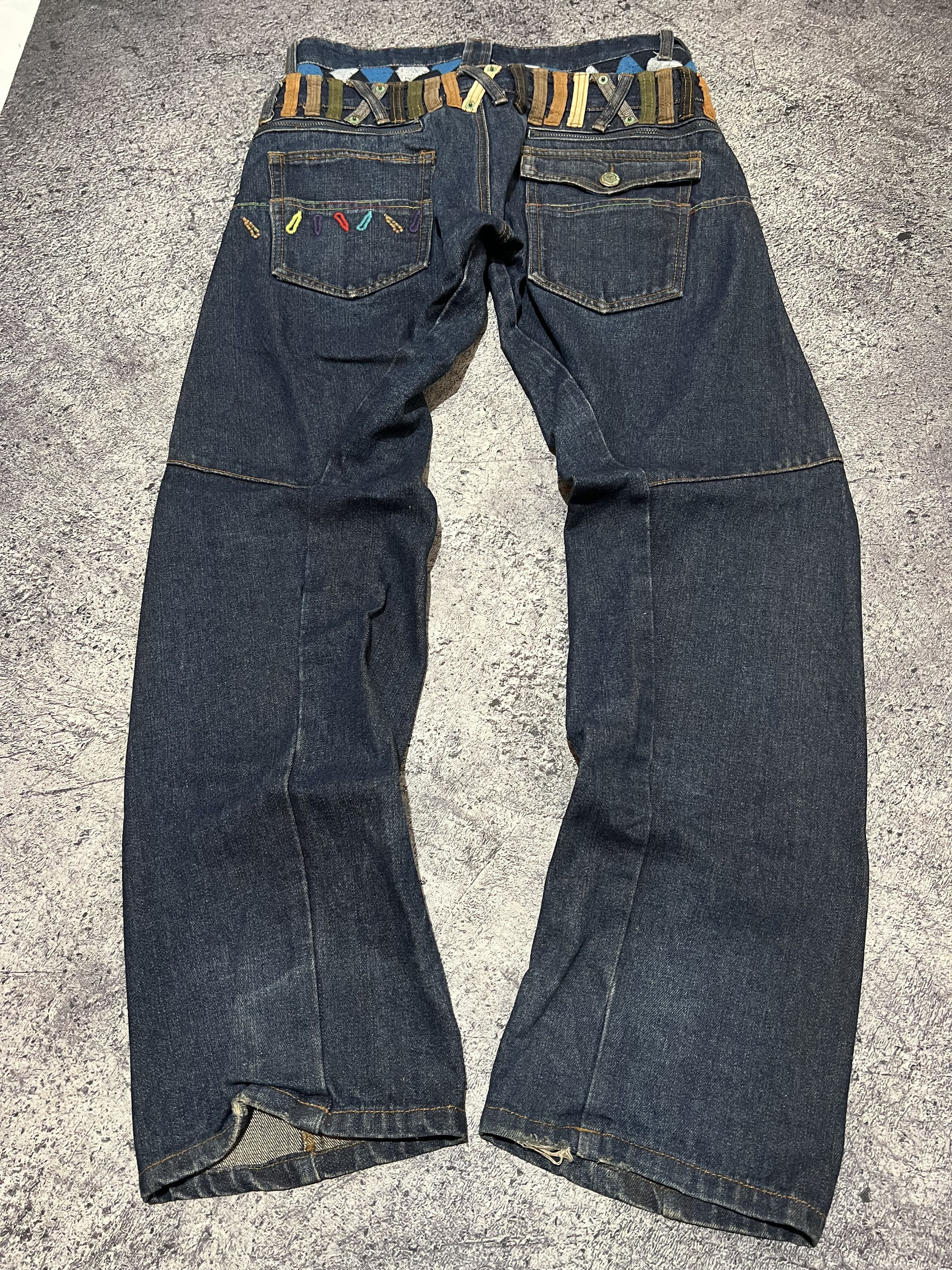 Japanese Brand 2000s Archival Breath Double Waist Raw Jeans y2k ifsix Size US 33 - 2 Thumbnail