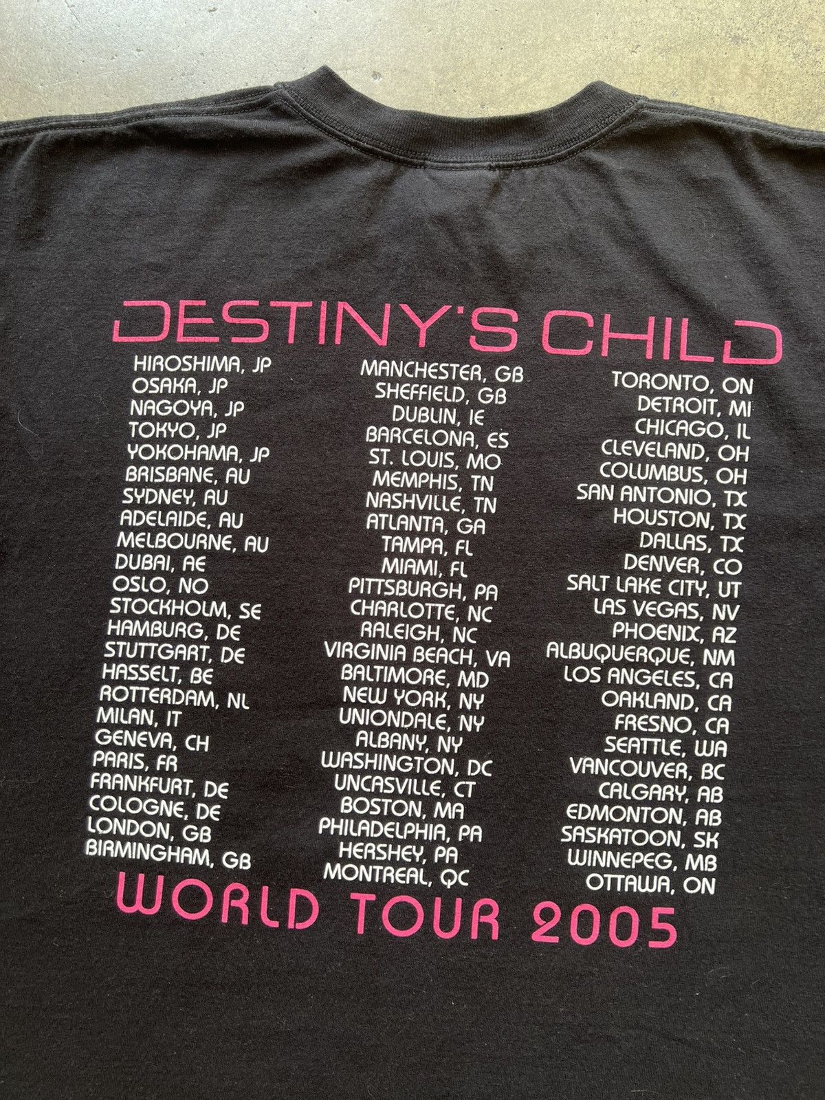 VTG 2005 Destiny’s Child Tour Band Tee Shirt Beyonce R&B