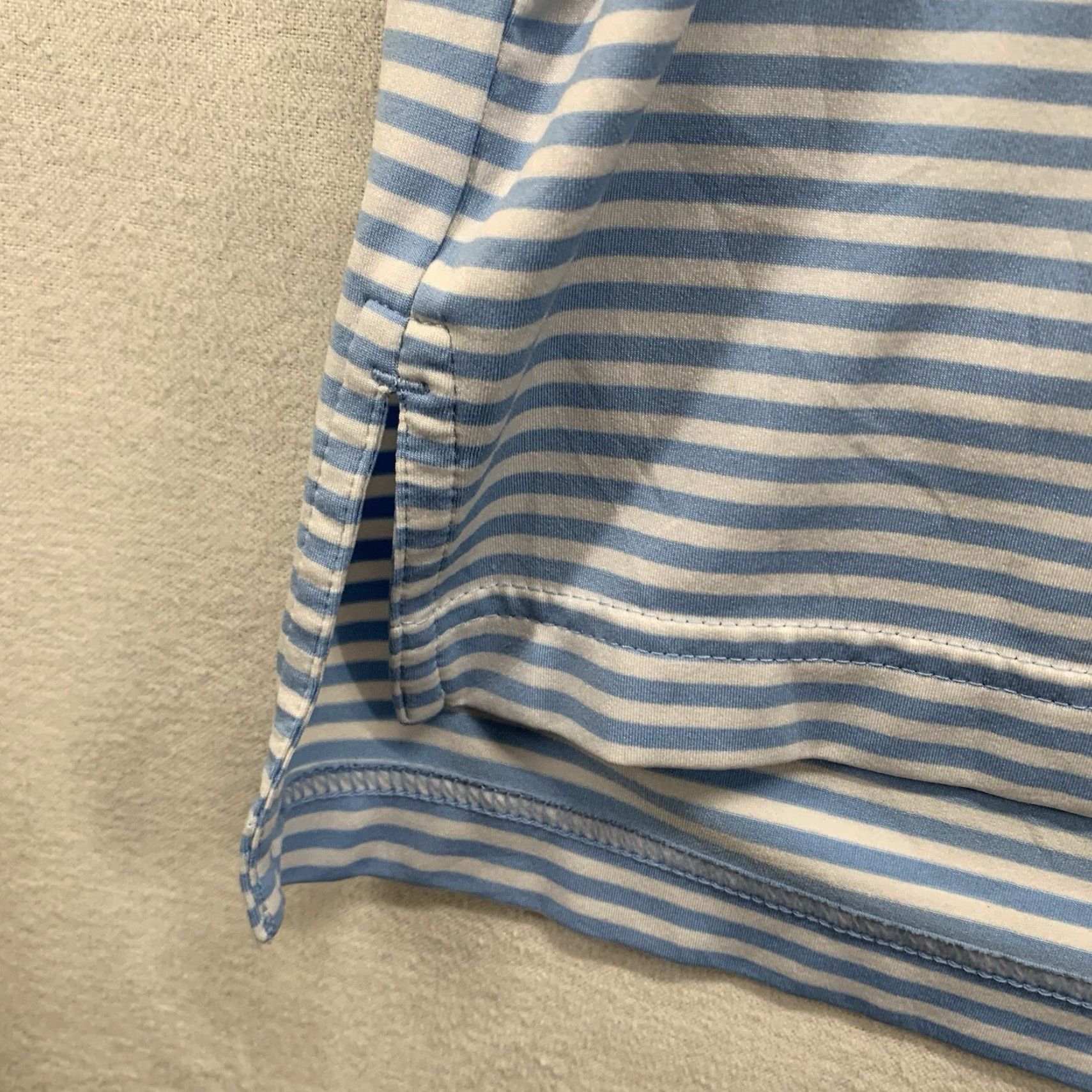 Peter Millar Peter Millar Polo Shirt M Striped Blue Summer Comfort Golf Button Collar Short Sleeve Mens Size US M / EU 48-50 / 2 - 7 Thumbnail