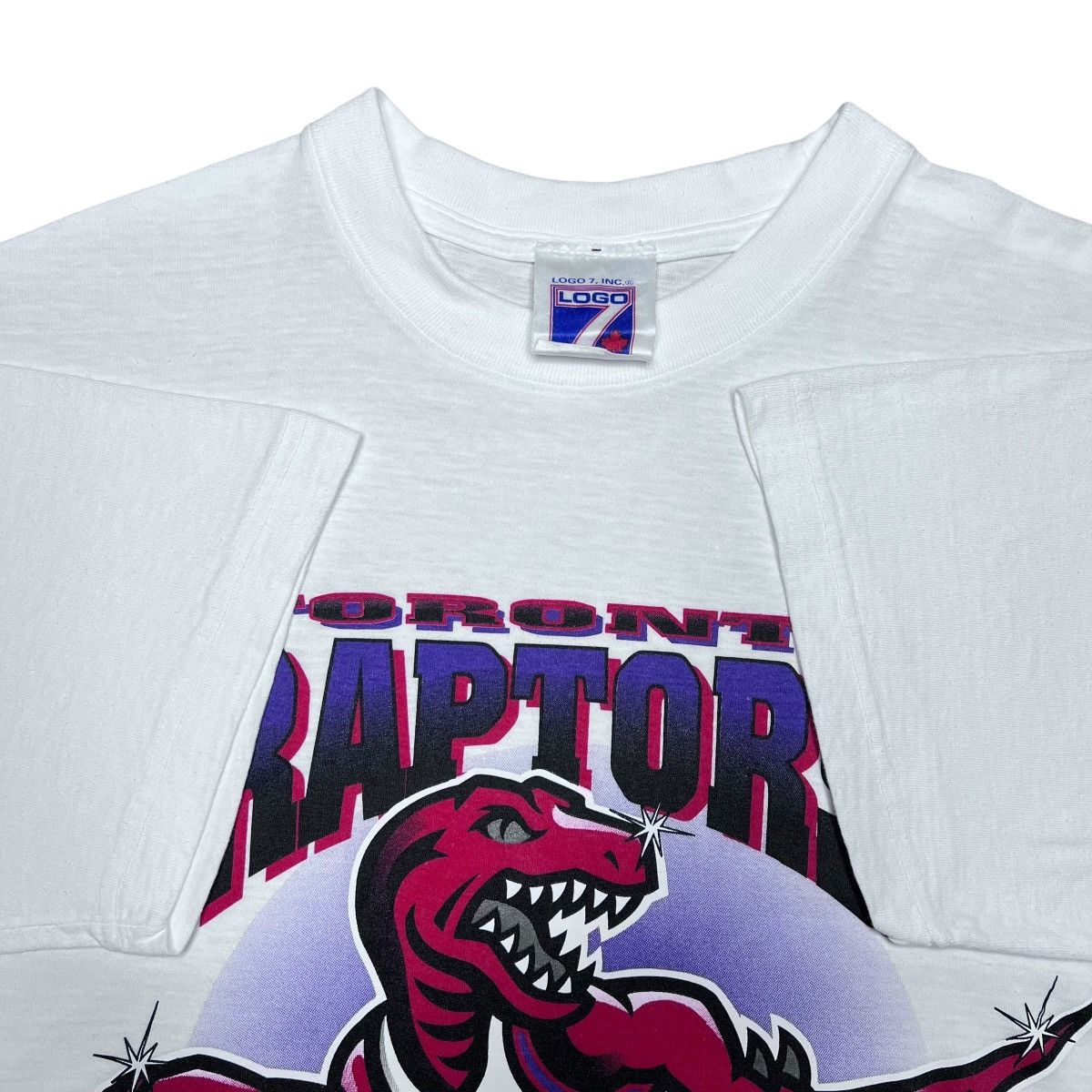 Logo 7 Vintage 1994 NBA Toronto Raptors Logo 7 Big Print T-Shirt Size US L / EU 52-54 / 3 - 2 Thumbnail